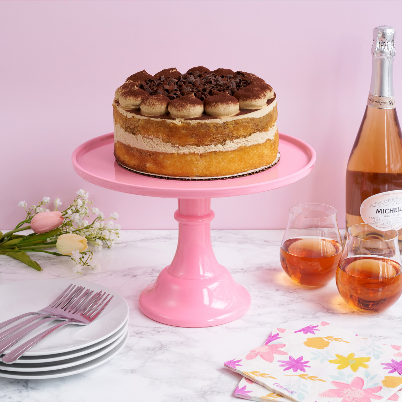 Pink Melamine Cake Stand