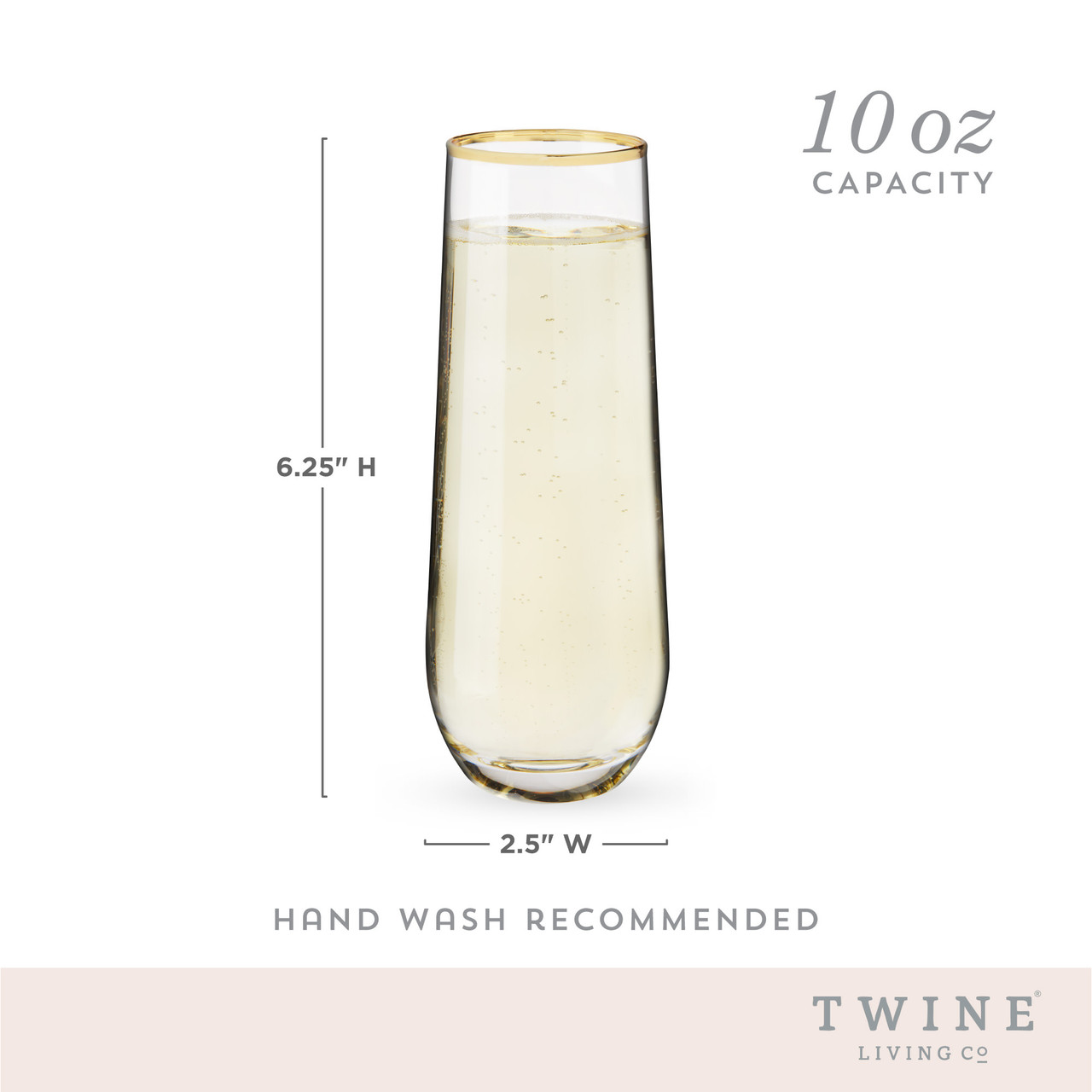 Gilded Stemless Champagne Flute Set by Twine