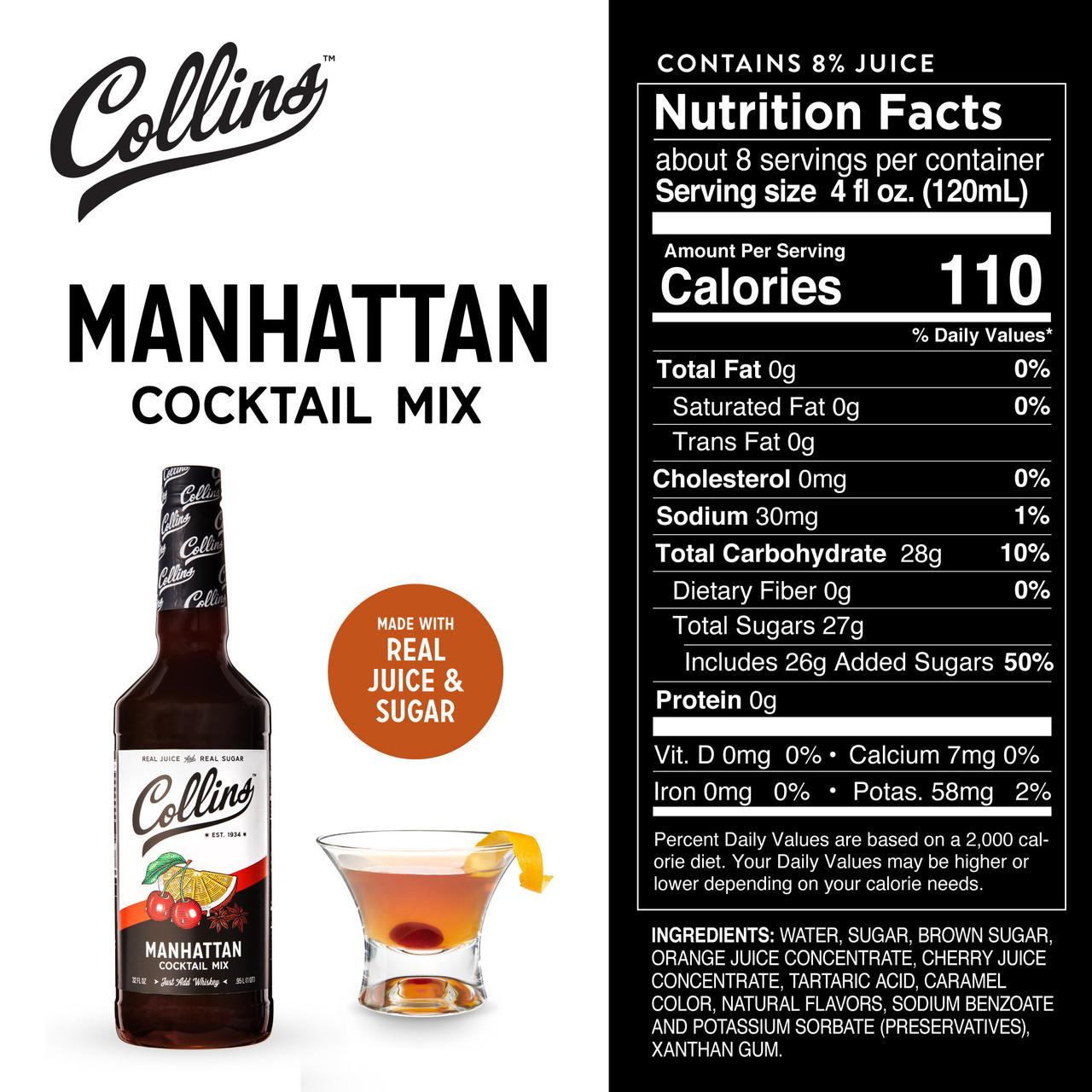 32 oz. Manhattan Cocktail Mix by Collins