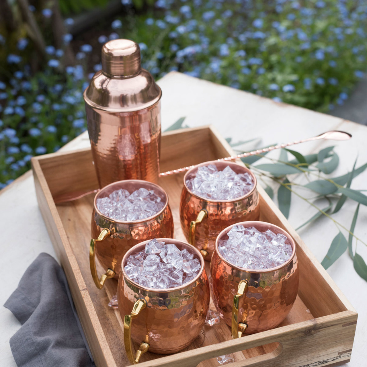 Hammered Copper Bar Set by Twine®