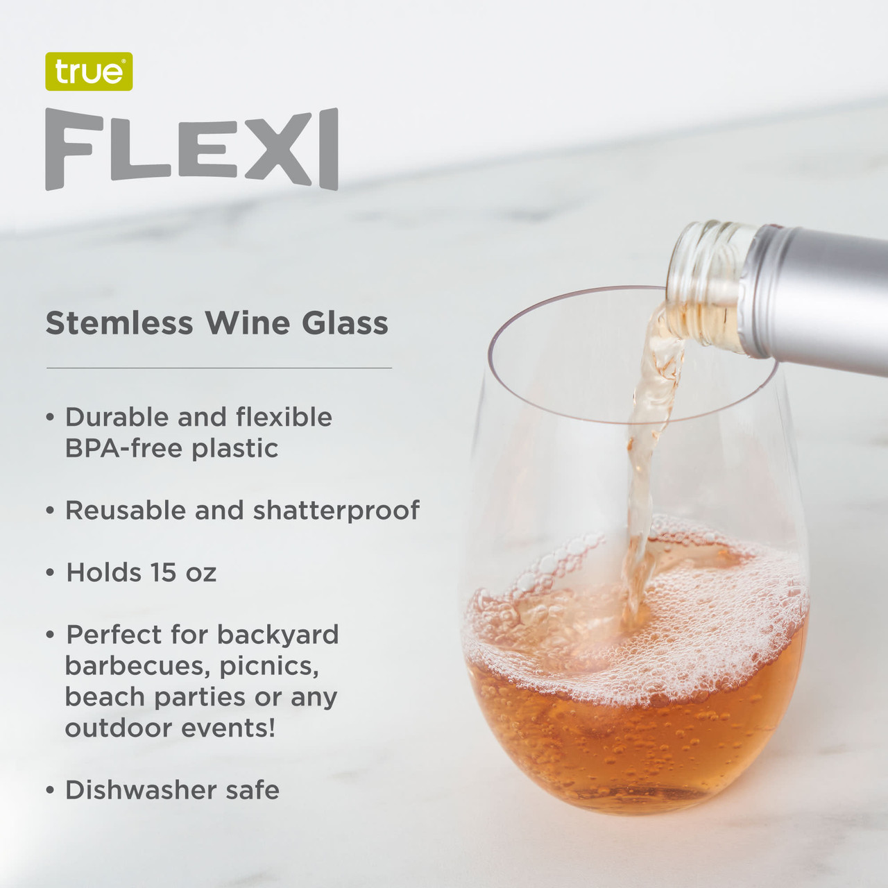 Flexi Stemless Wine Glass by True