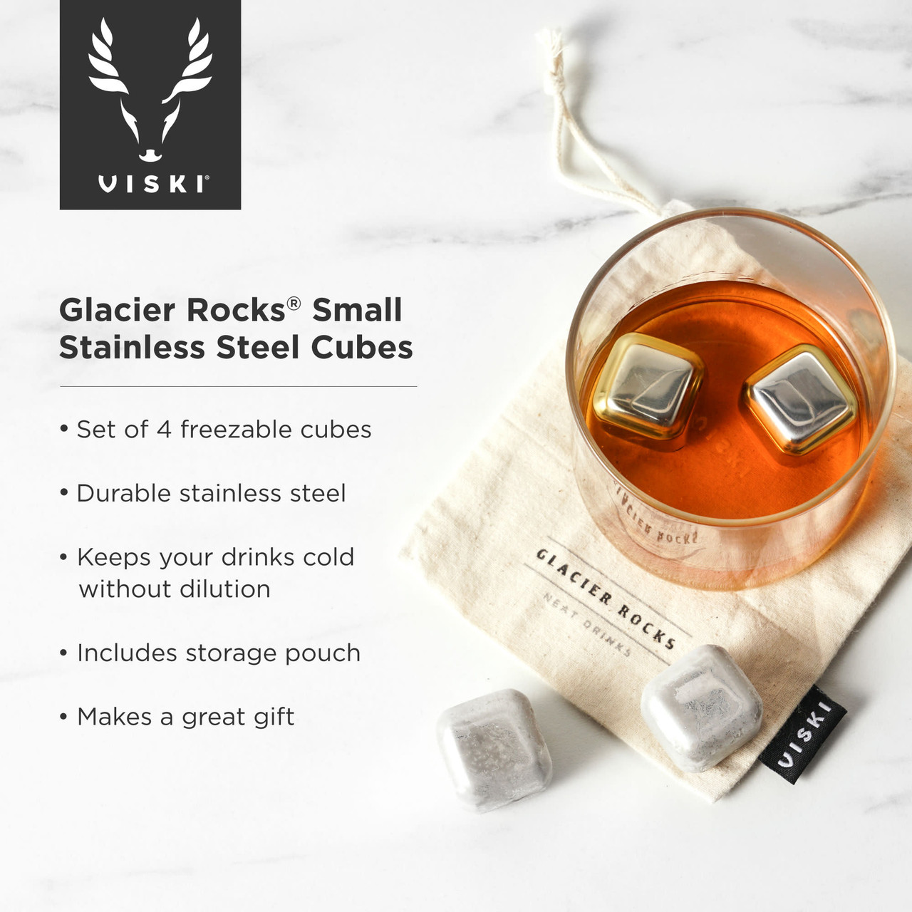 Glacier Rocks® Small Stainless Steel Cubes by Viski®