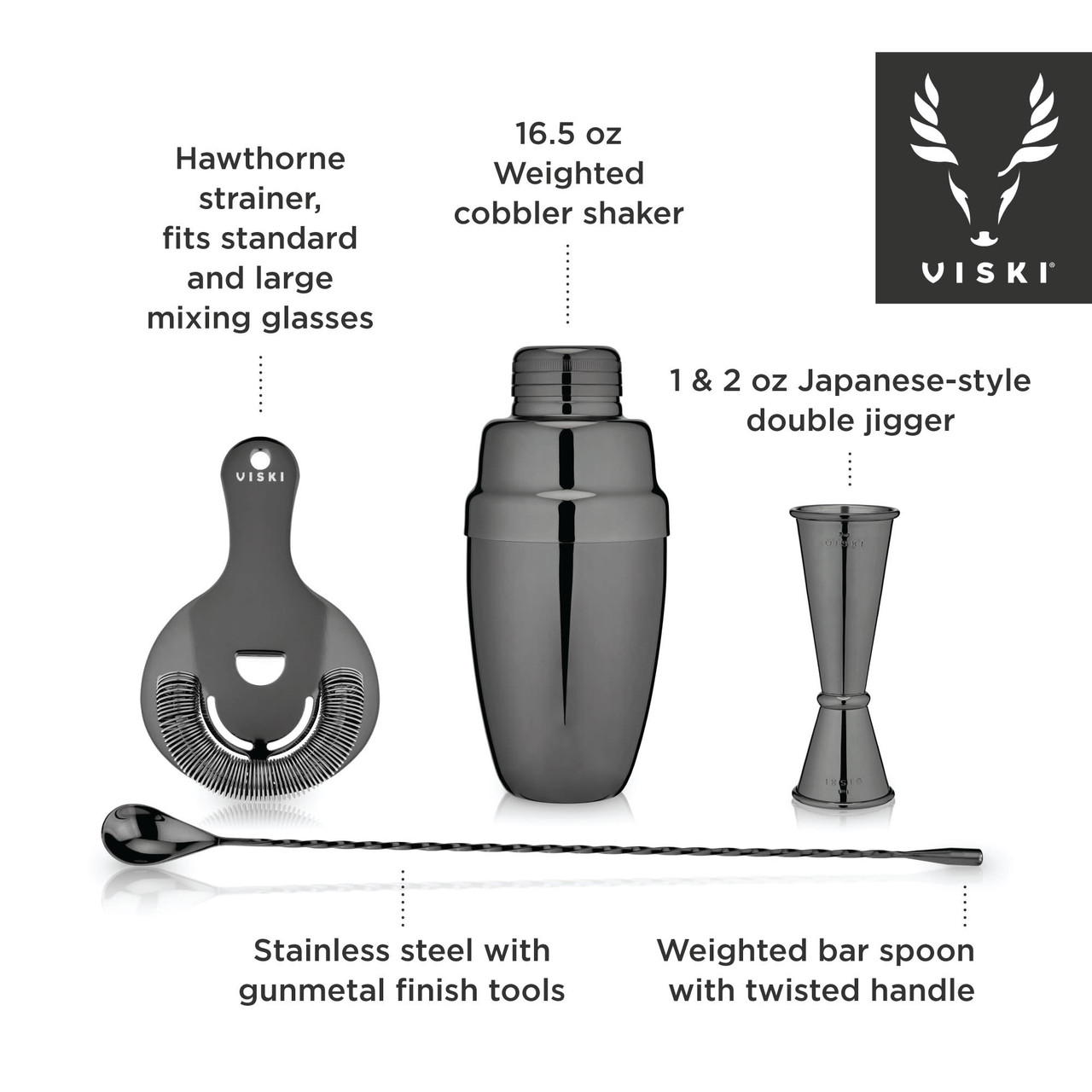 Gunmetal Mixologist Barware Set by Viski®