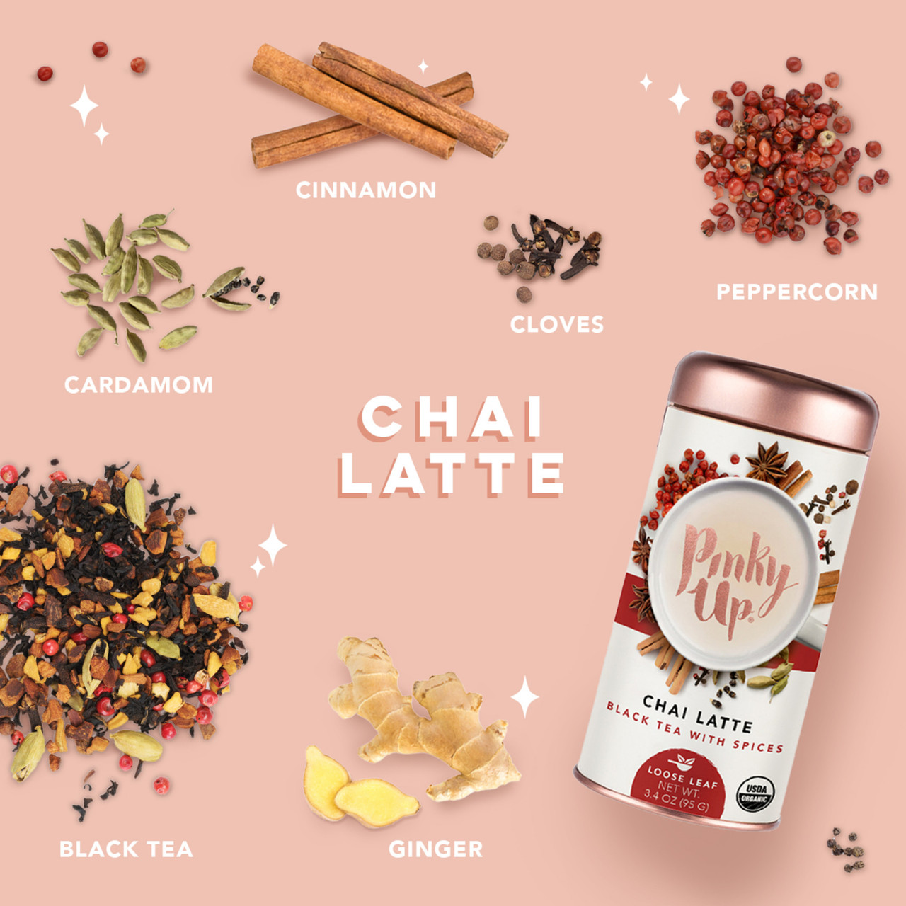 Chai Latte Loose Leaf Tea Tins by Pinky Up