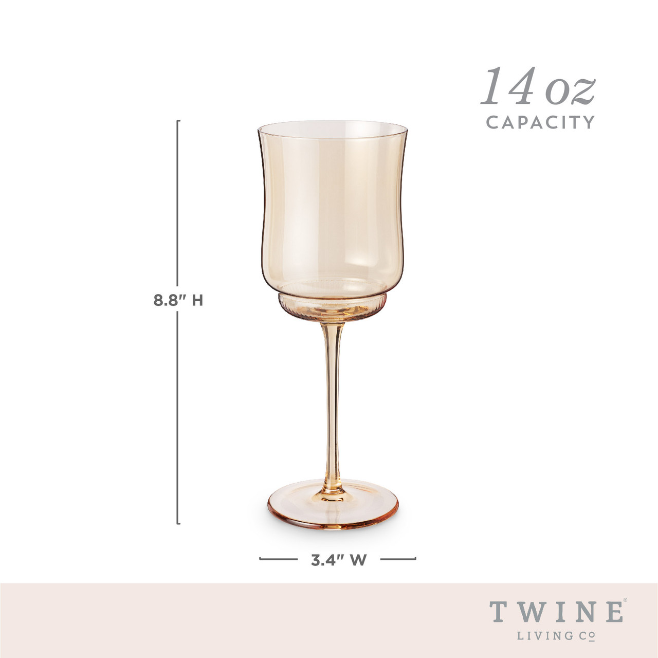 Tulip Stemmed Wine Glass in Amber by Twine Living