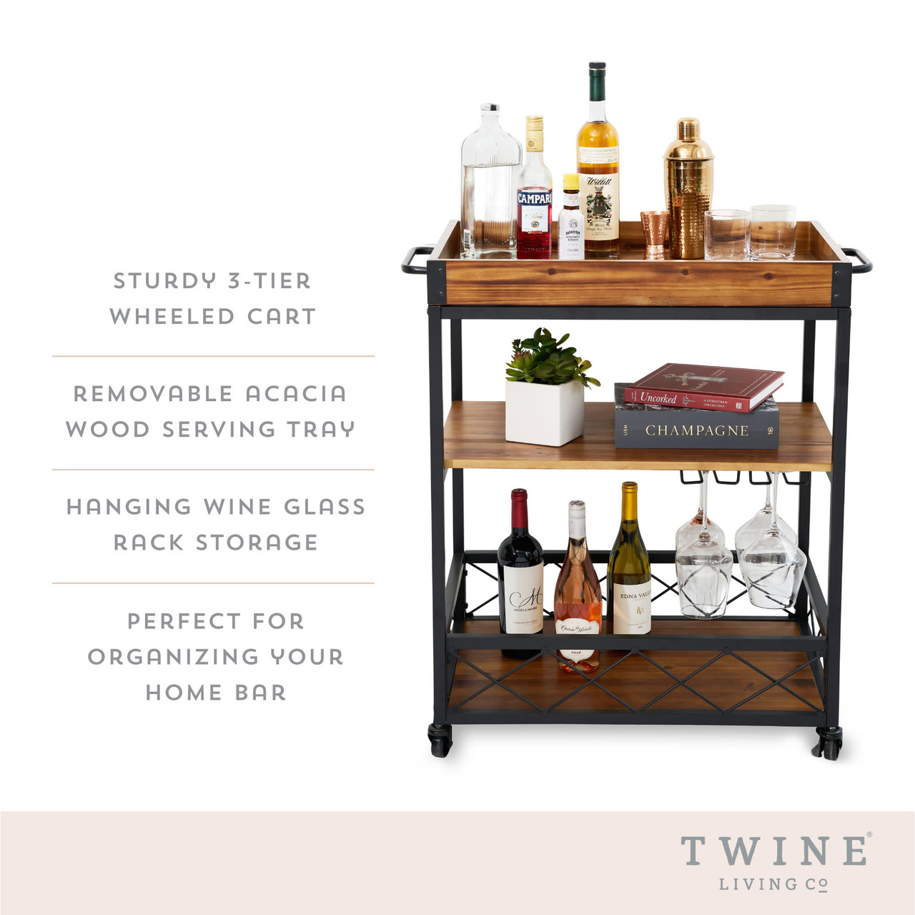 Modern Manor Bar Cart by Twine Living