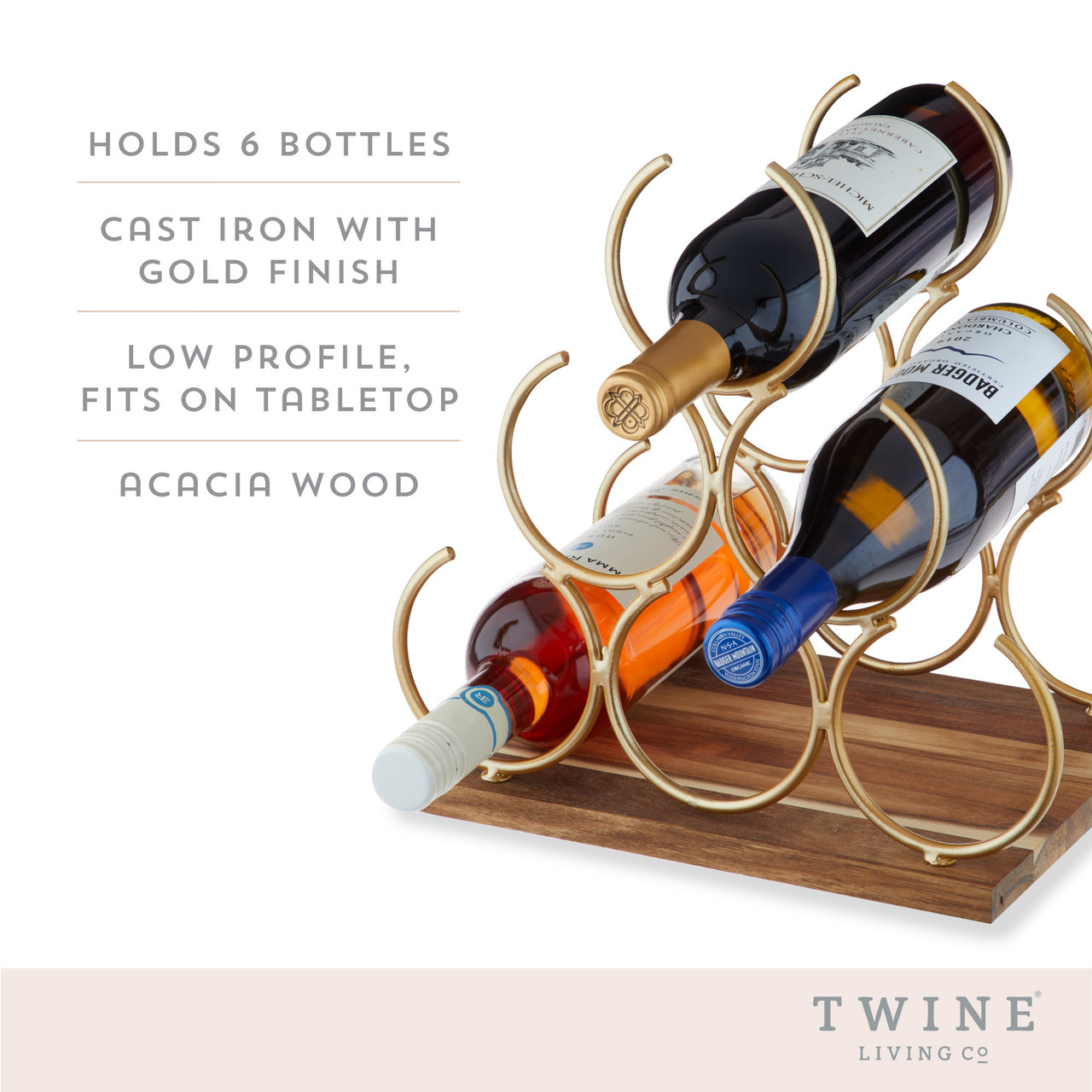 Pyramid 6 Bottle Wine Rack by Twine