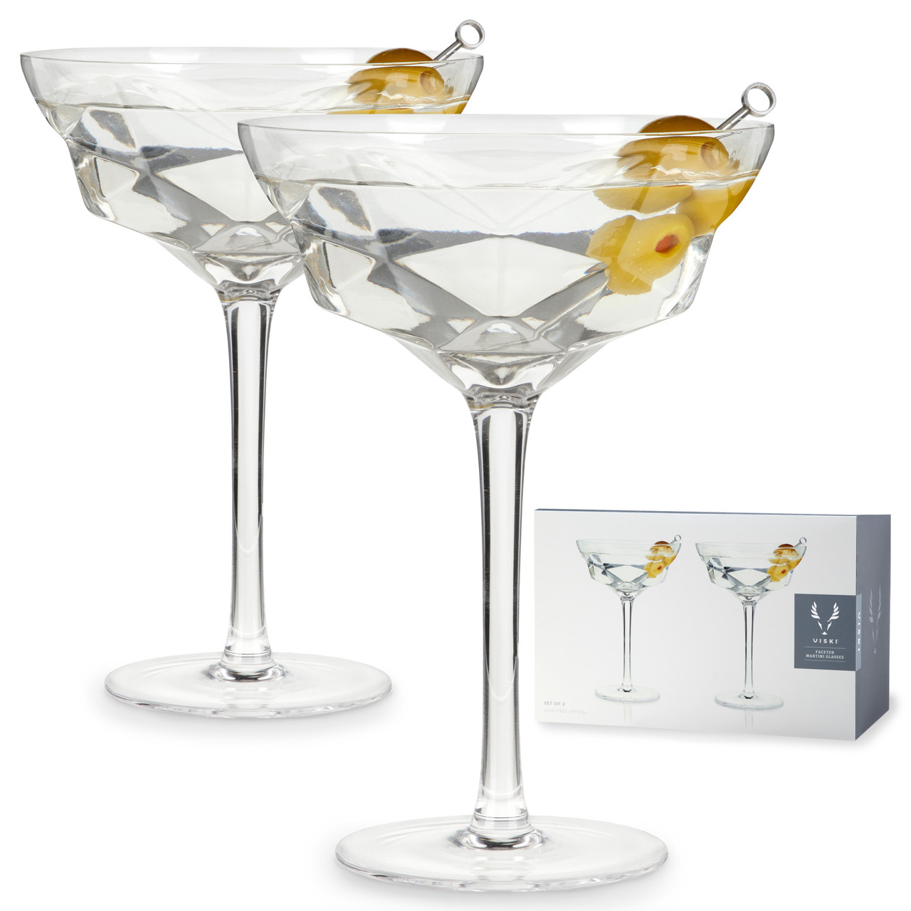 Faceted Martini Glasses by Viski