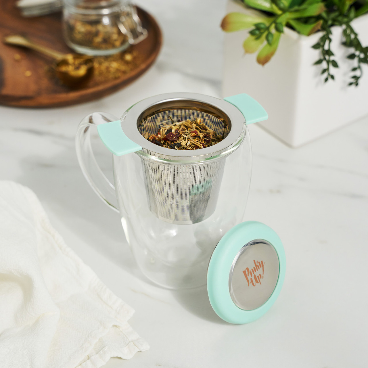 Erin Turquoise Universal Tea Infuser in Turquoise by Pinky U