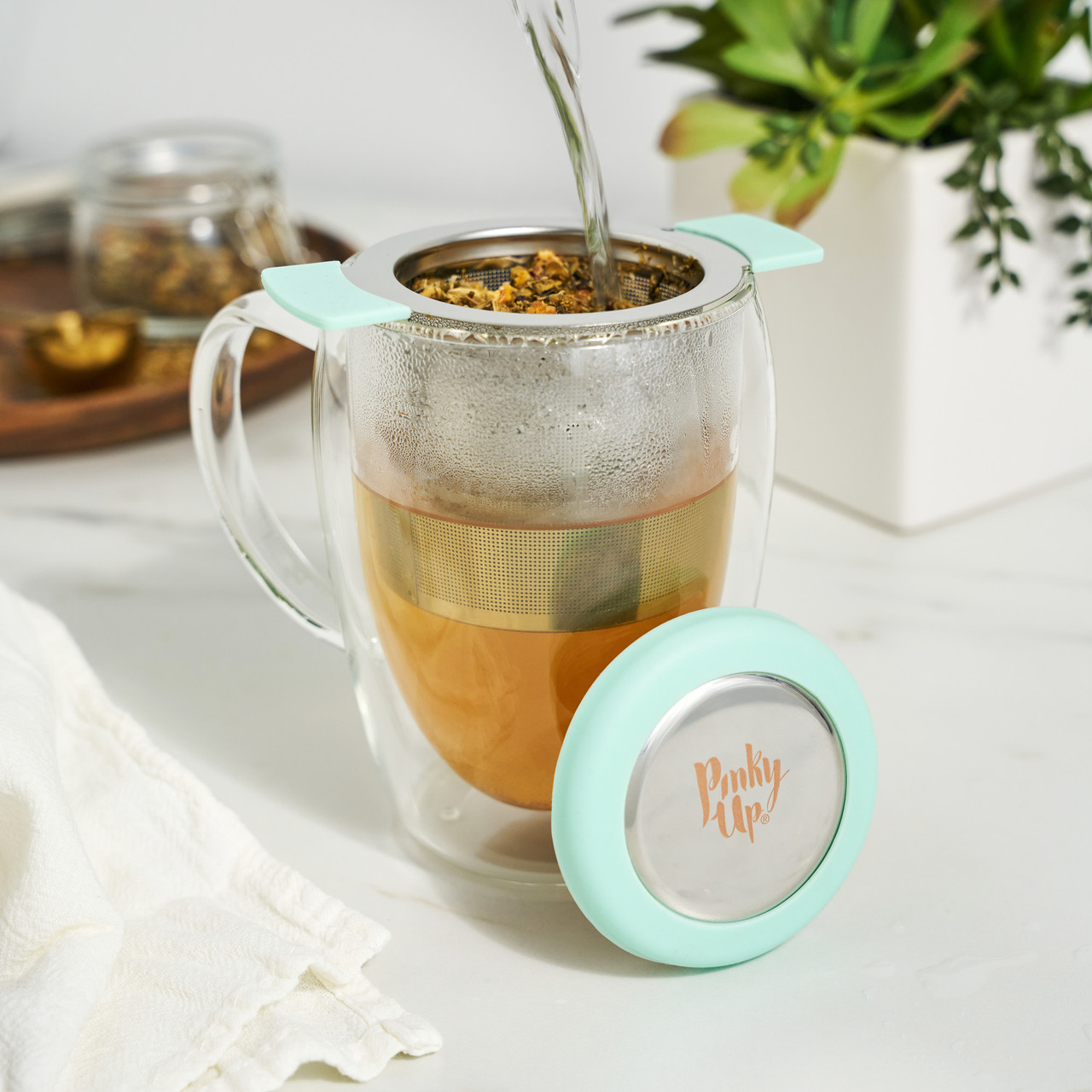 Erin Turquoise Universal Tea Infuser in Turquoise by Pinky U