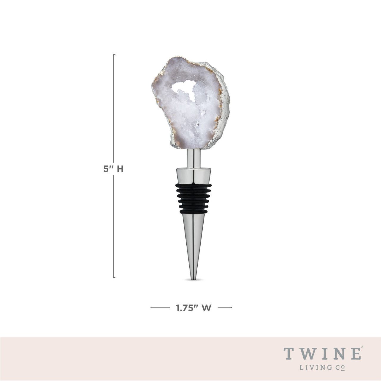 White Geode Bottle Stopper by Twine®