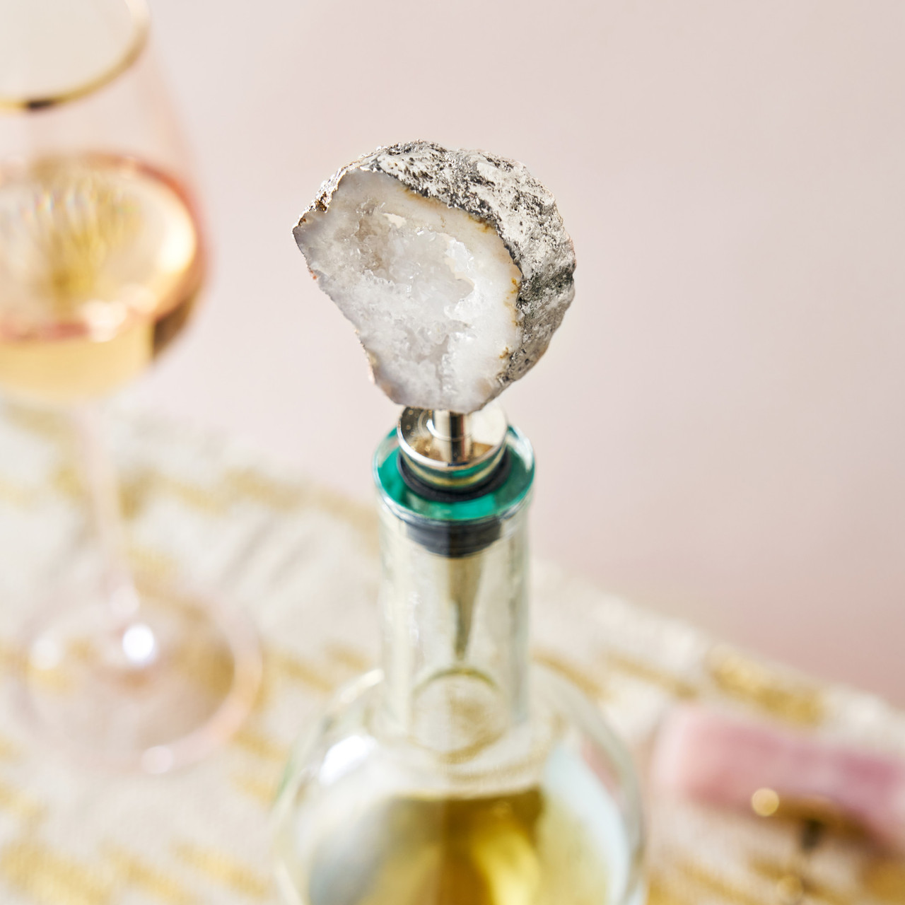 White Geode Bottle Stopper by Twine®