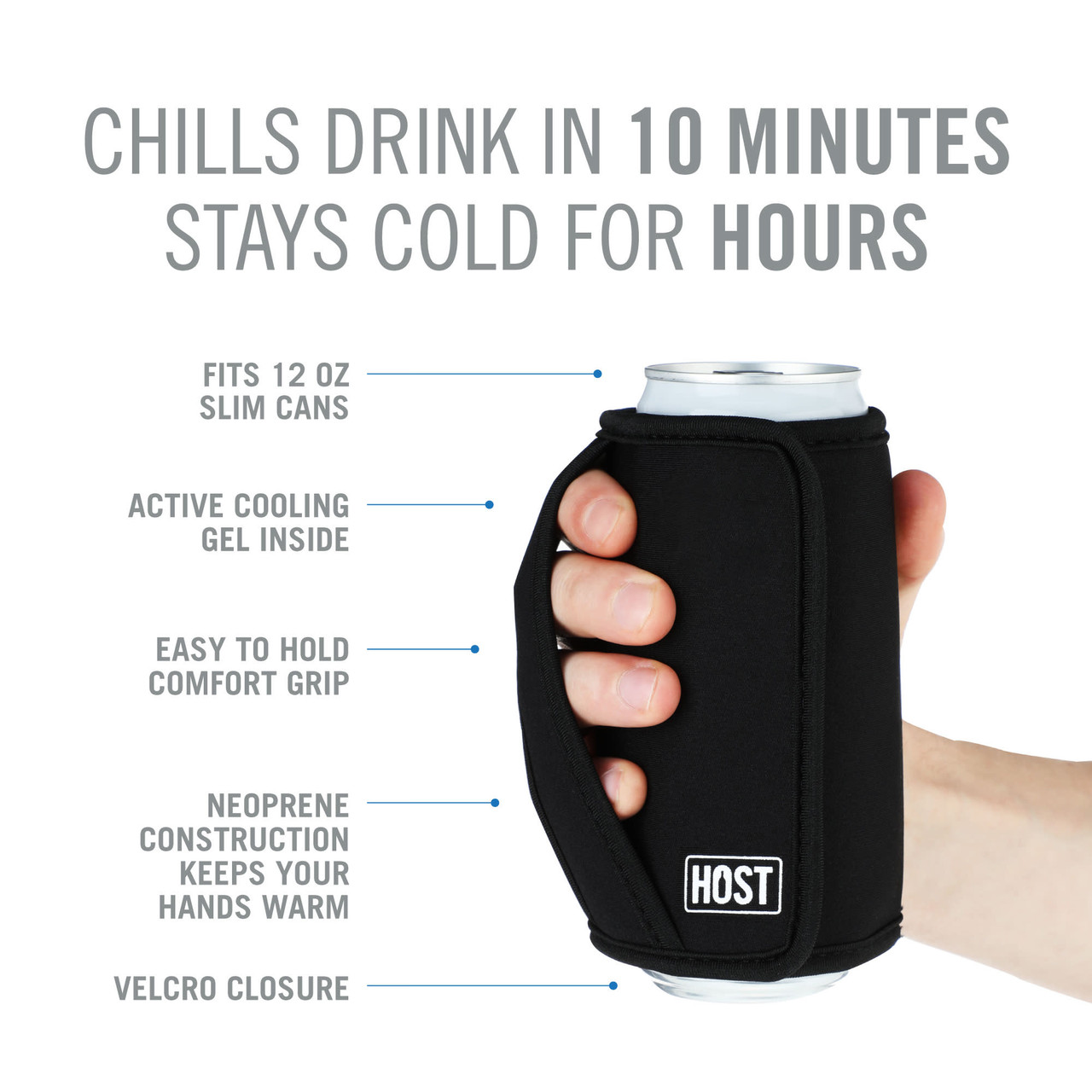 Insta-Chill Slim Can Sleeve in Black by HOST®
