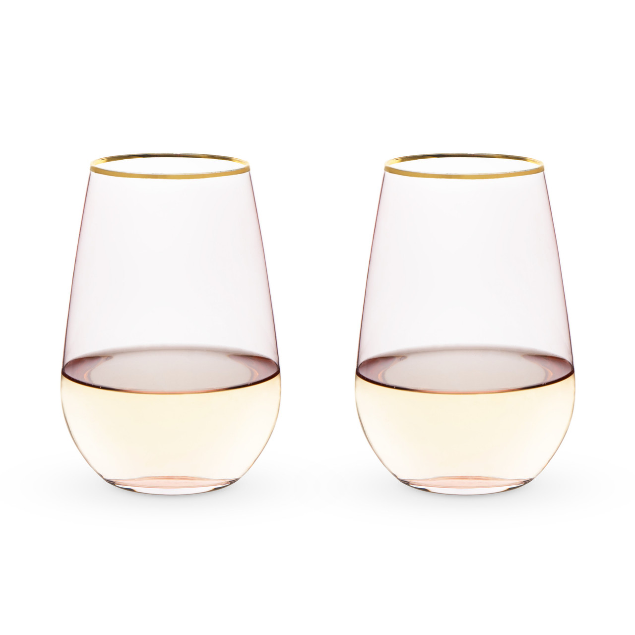 Rose 18 oz. Crystal Stemless Wine Glass Set of 4 by Twine®