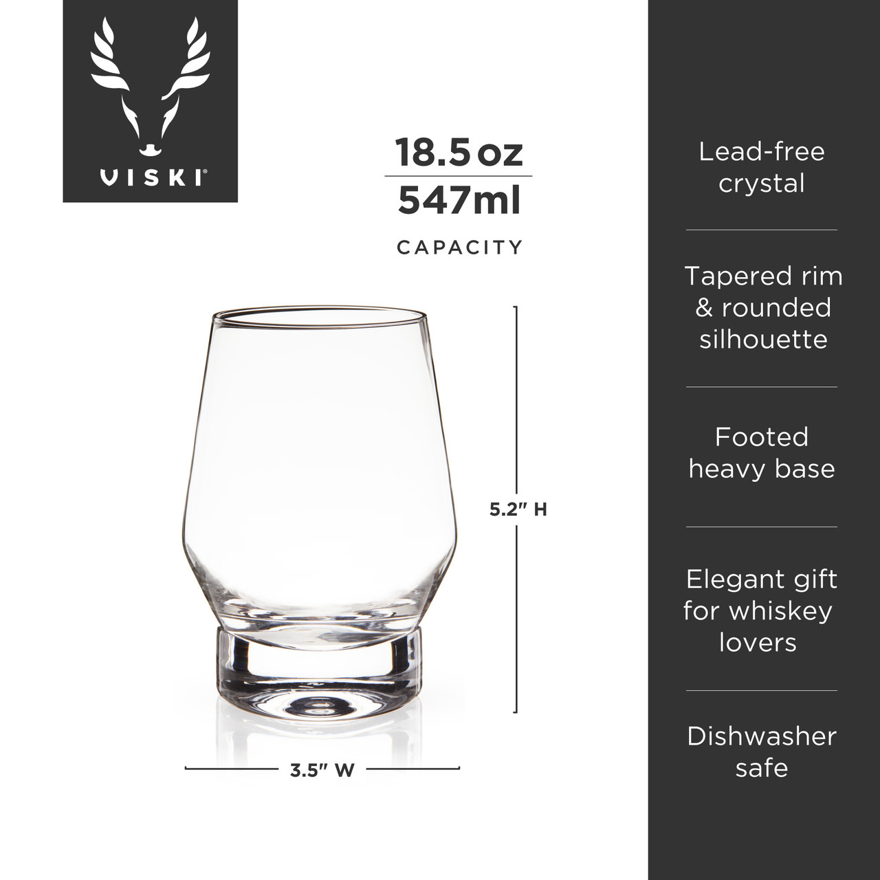 Heavy Base Crystal Whiskey Glasses by Viski