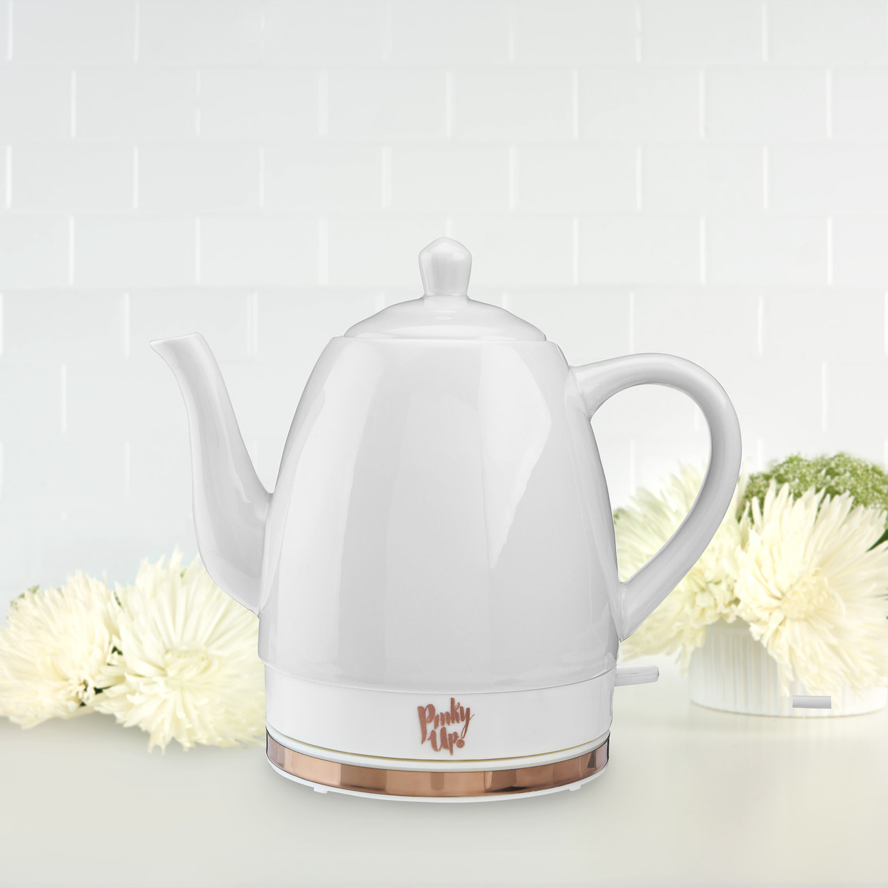 Noelle Grey Ceramic Electric Tea Kettle by Pinky Up®