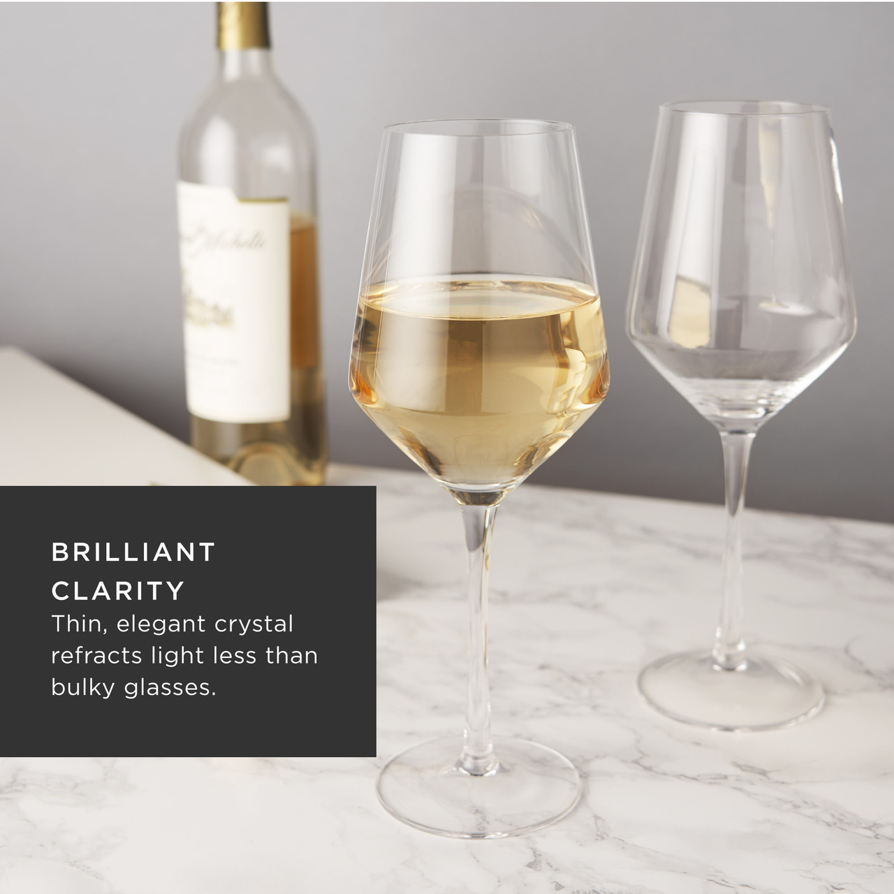 Angled Crystal Chardonnay Glasses (Set of 6) by Viski