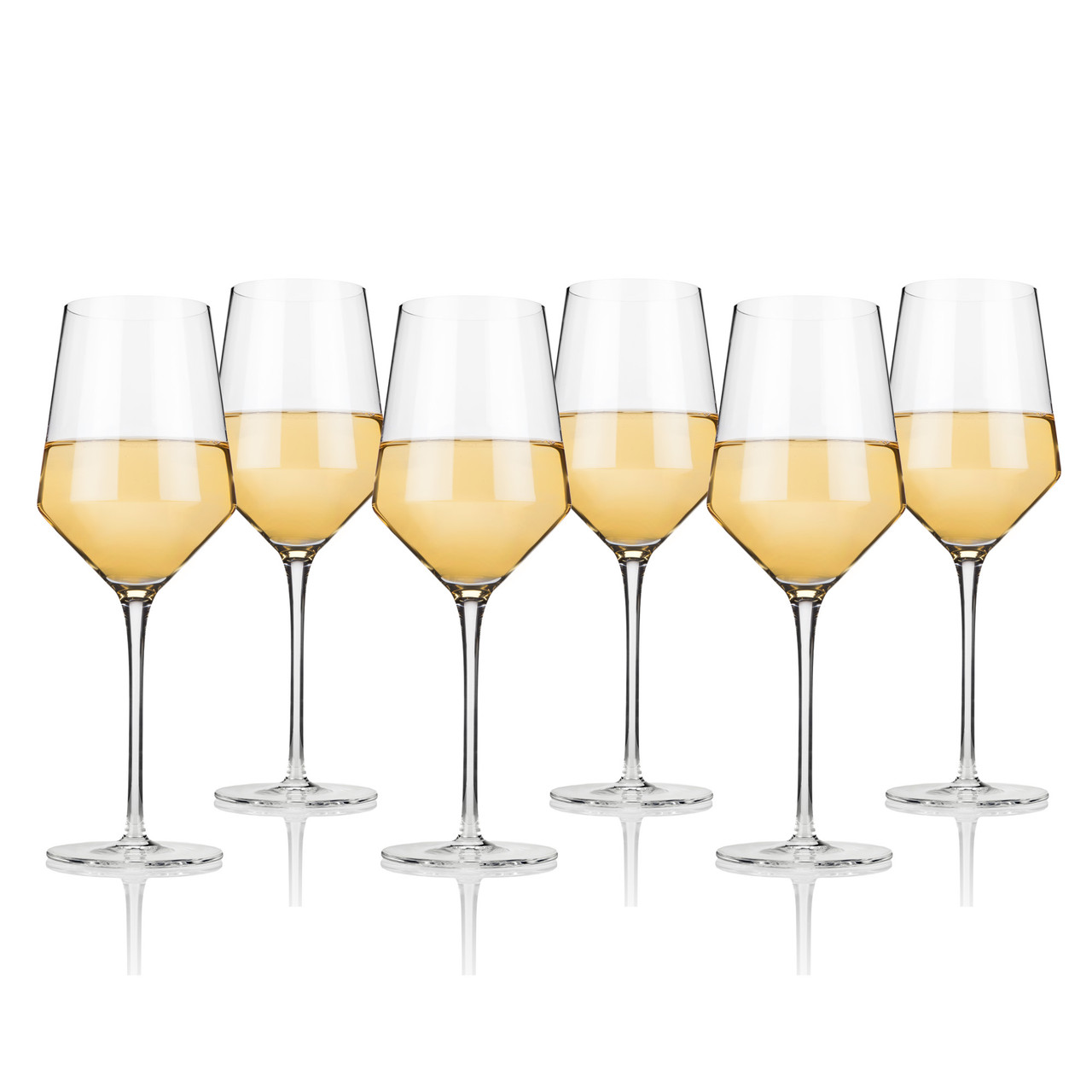 Angled Crystal Chardonnay Glasses (Set of 6) by Viski