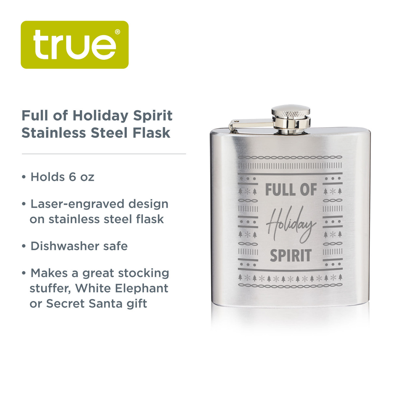 Full of Holiday Spirit Stainless Steel Flask