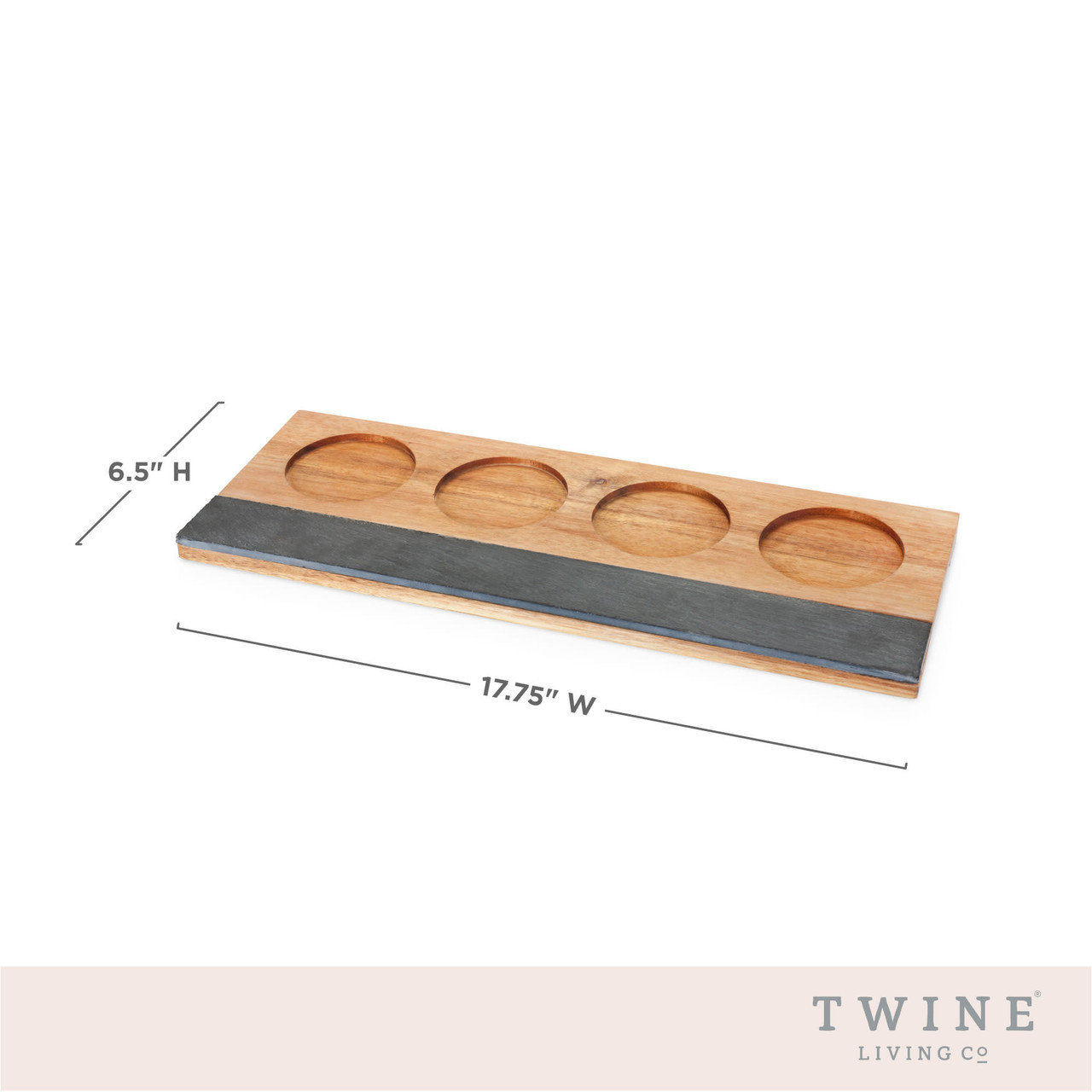 Acacia Wood Wine Flight Board by Twine®