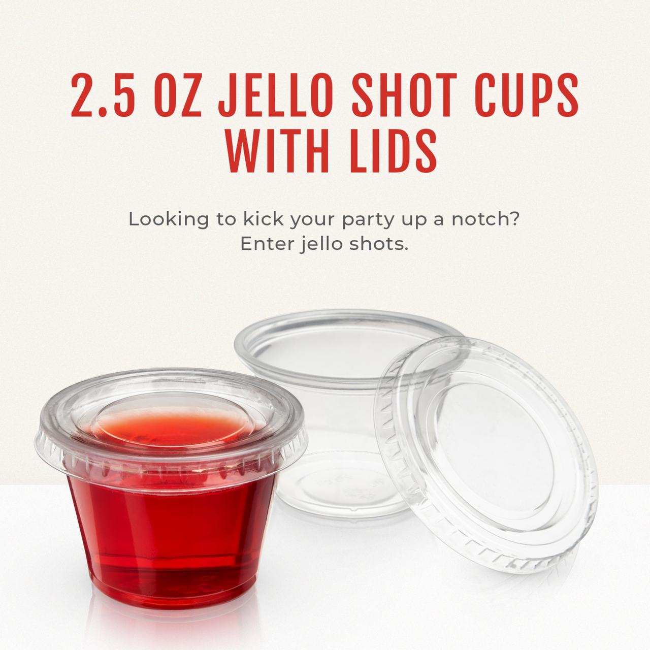 Party 2.5 oz Jello Shot Cups with Lids, set of 25 by Savoy