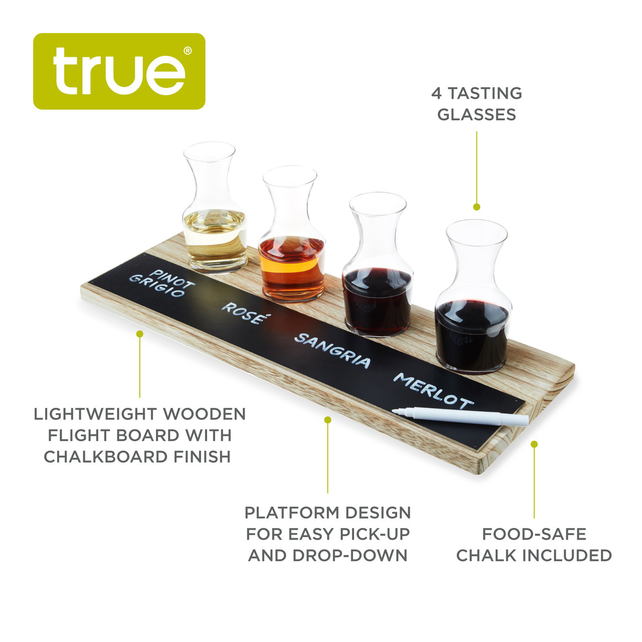 Wine Flight Set, Set of 4 by True