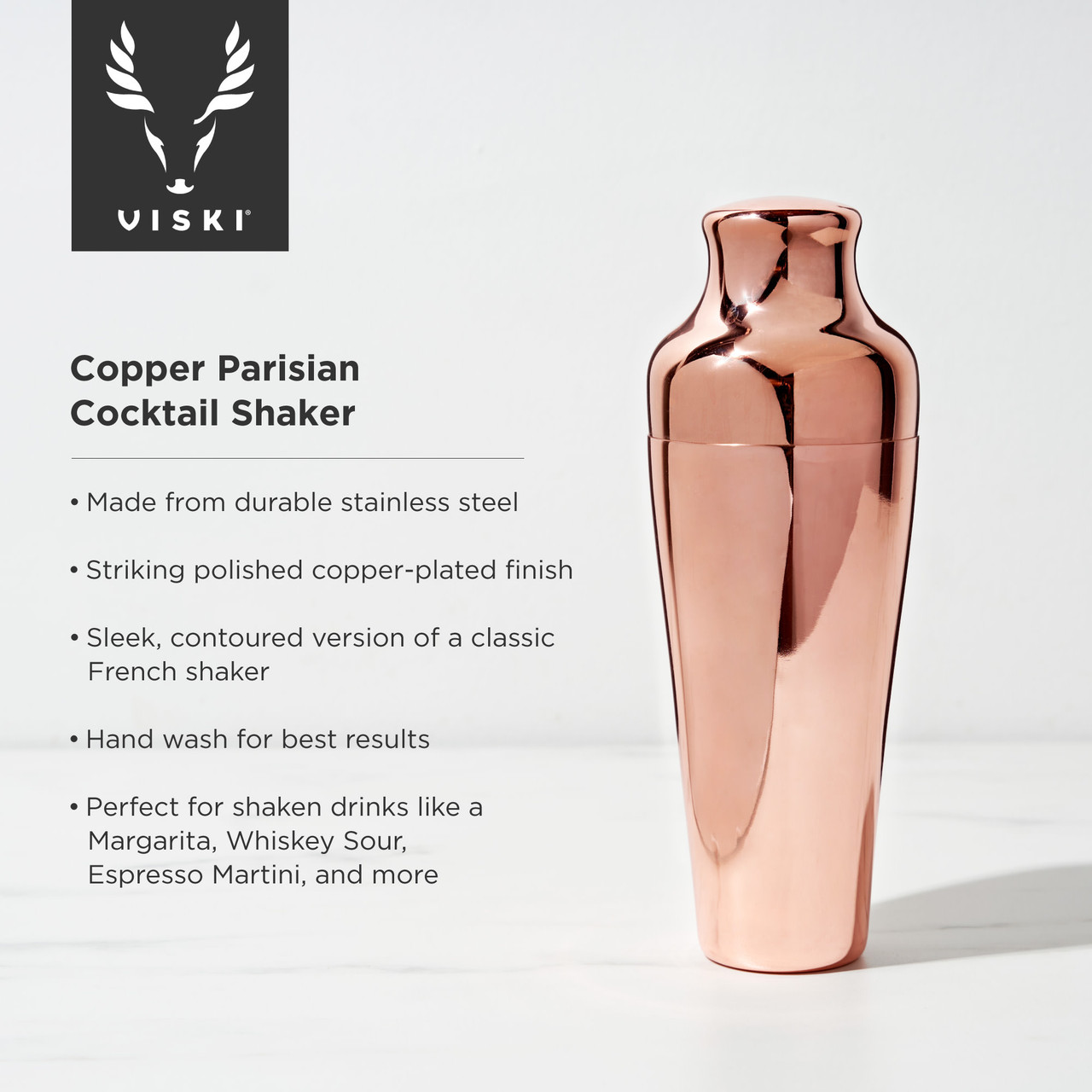 Copper Parisian Cocktail Shaker by Viski®