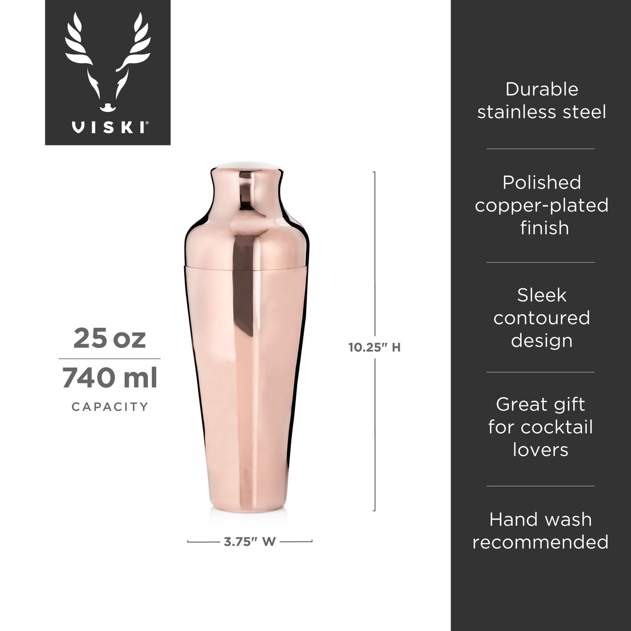 Copper Parisian Cocktail Shaker by Viski®