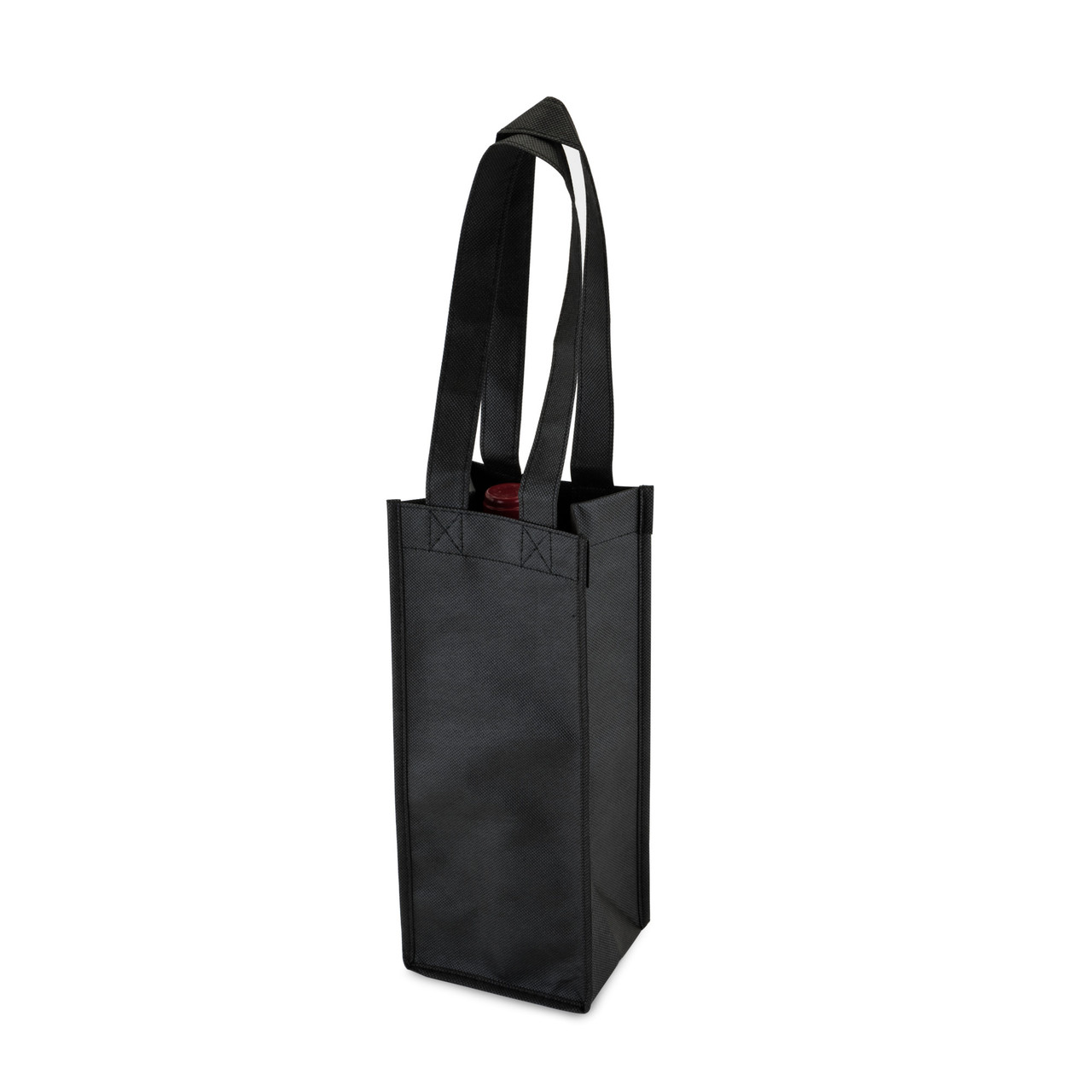 1 Bottle Non Woven Tote in Black by True