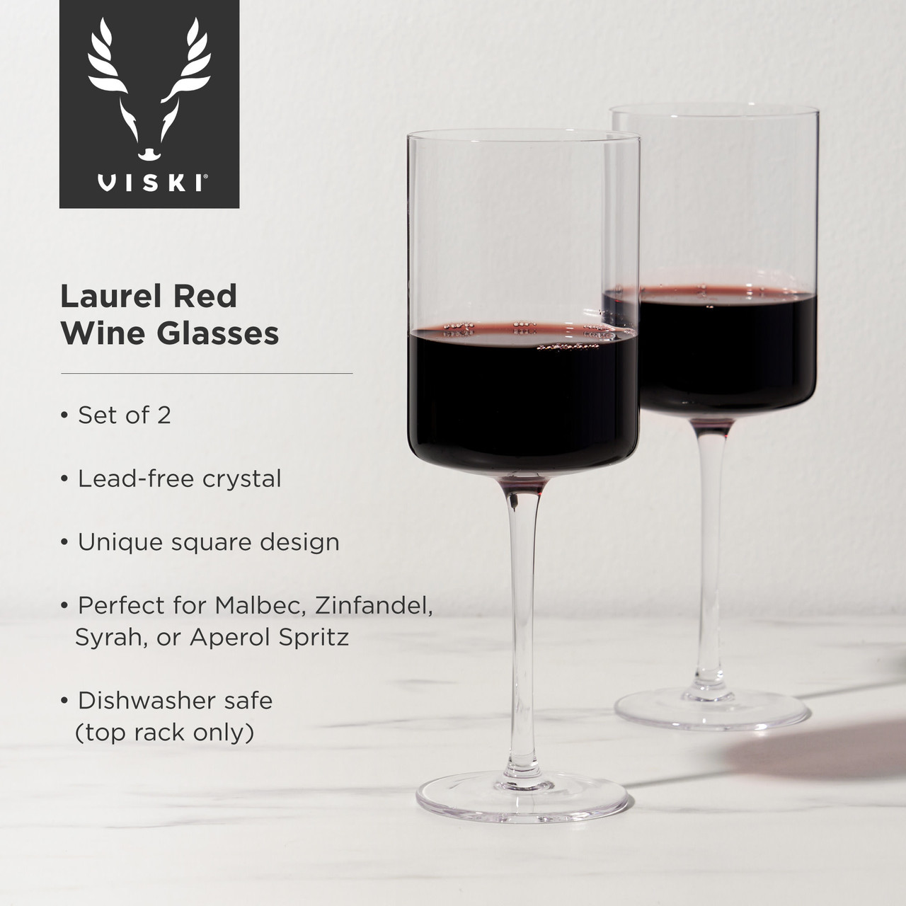 Laurel Red Wine Glasses by Viski