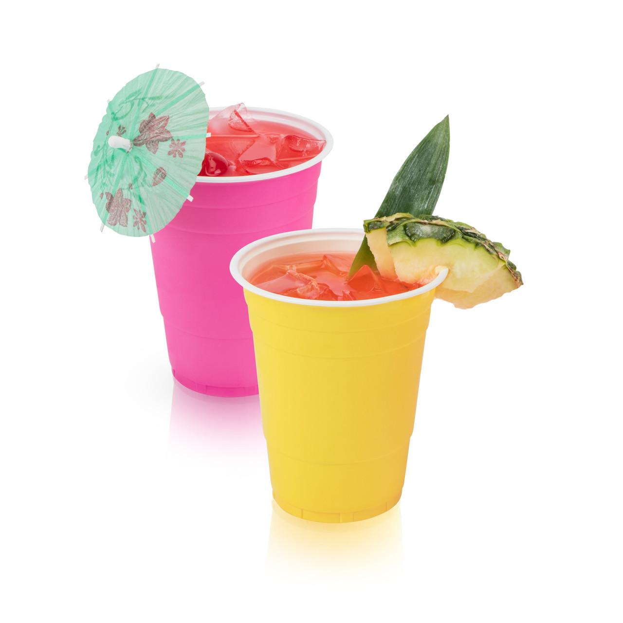 16 oz Bright Color Plastic Cups, Set of 24 by True