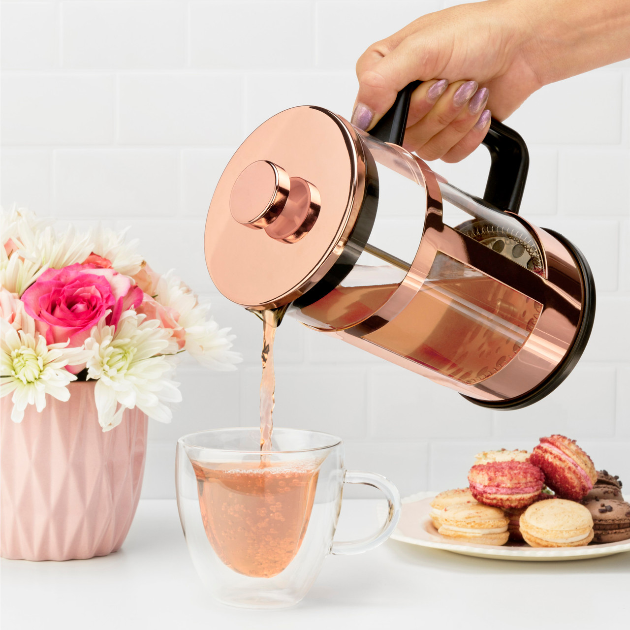 Piper Rose Gold Press Pot