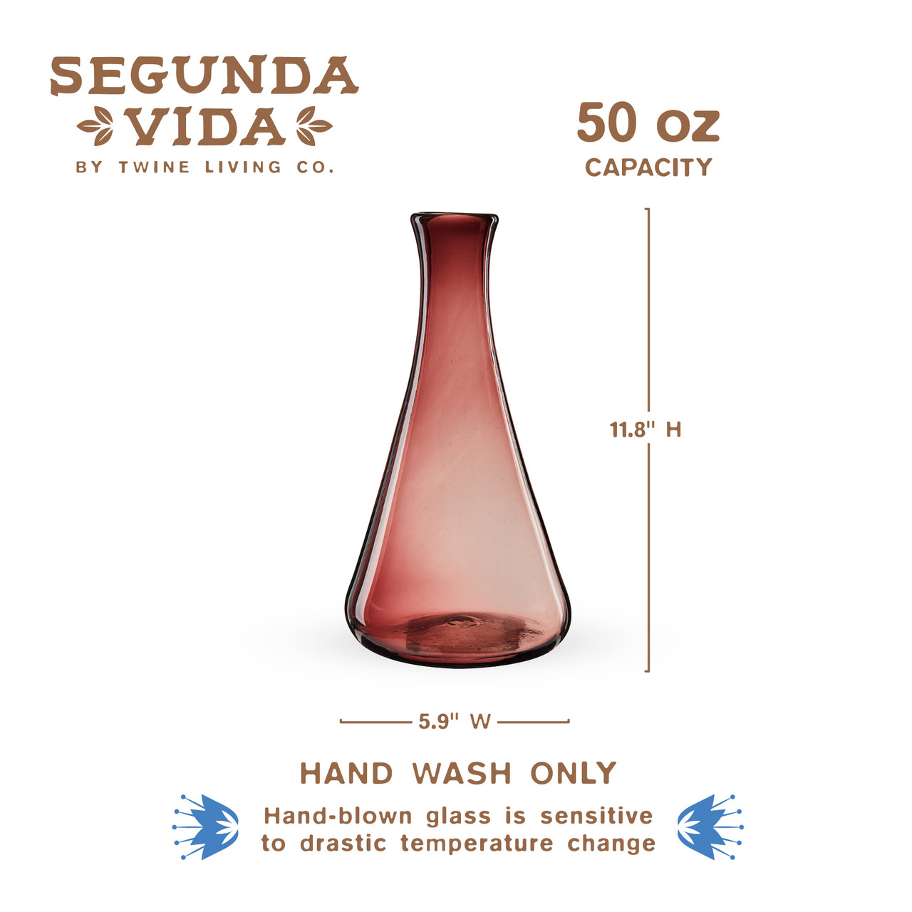 Rosado Recycled Wine Decanter by Twine Living