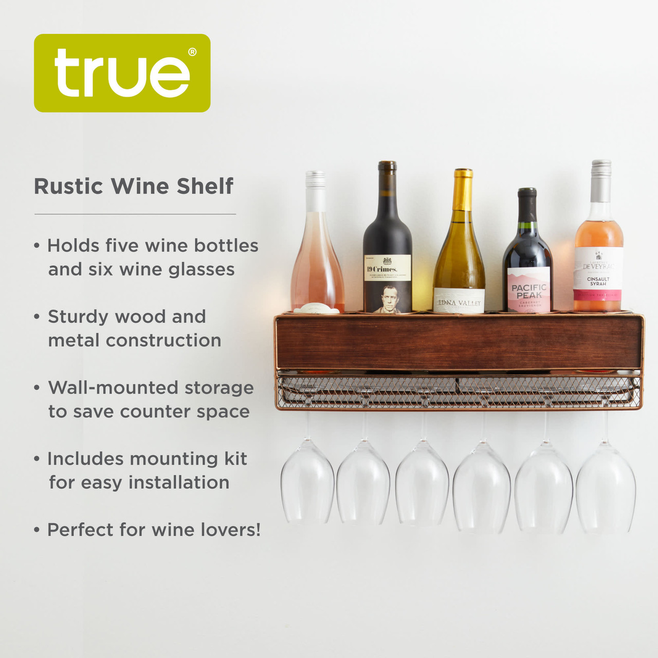 Rustic Wine Shelf by True