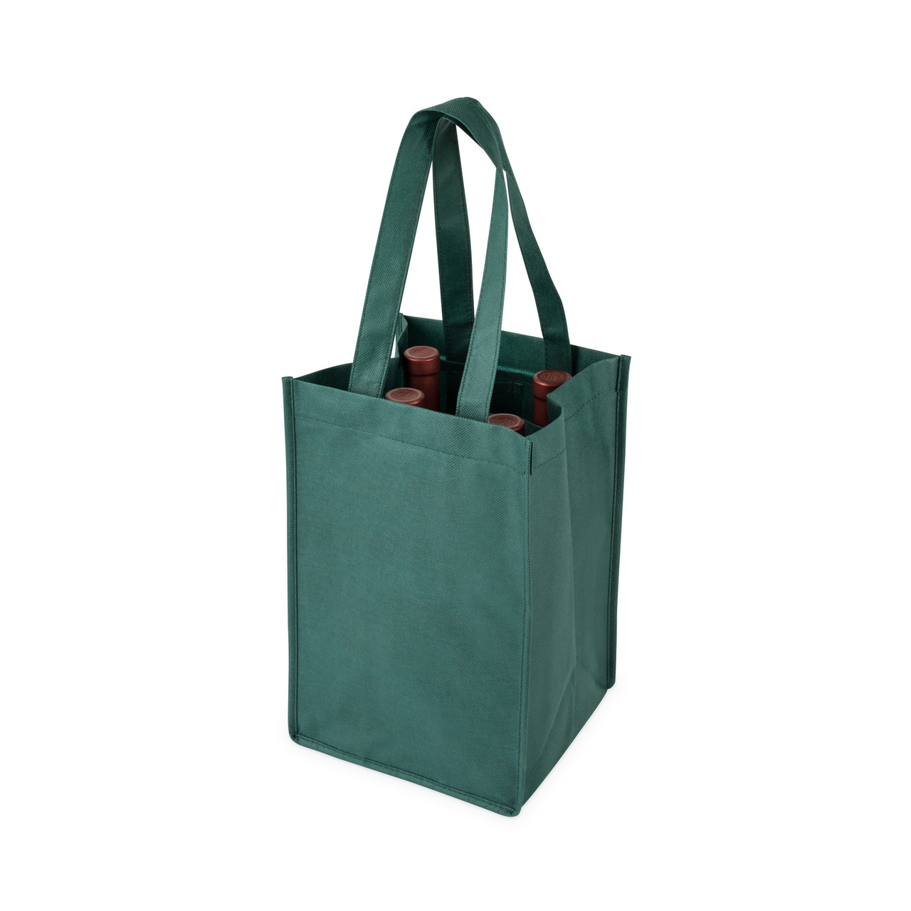 4 Bottle Non Woven Tote in Green by True