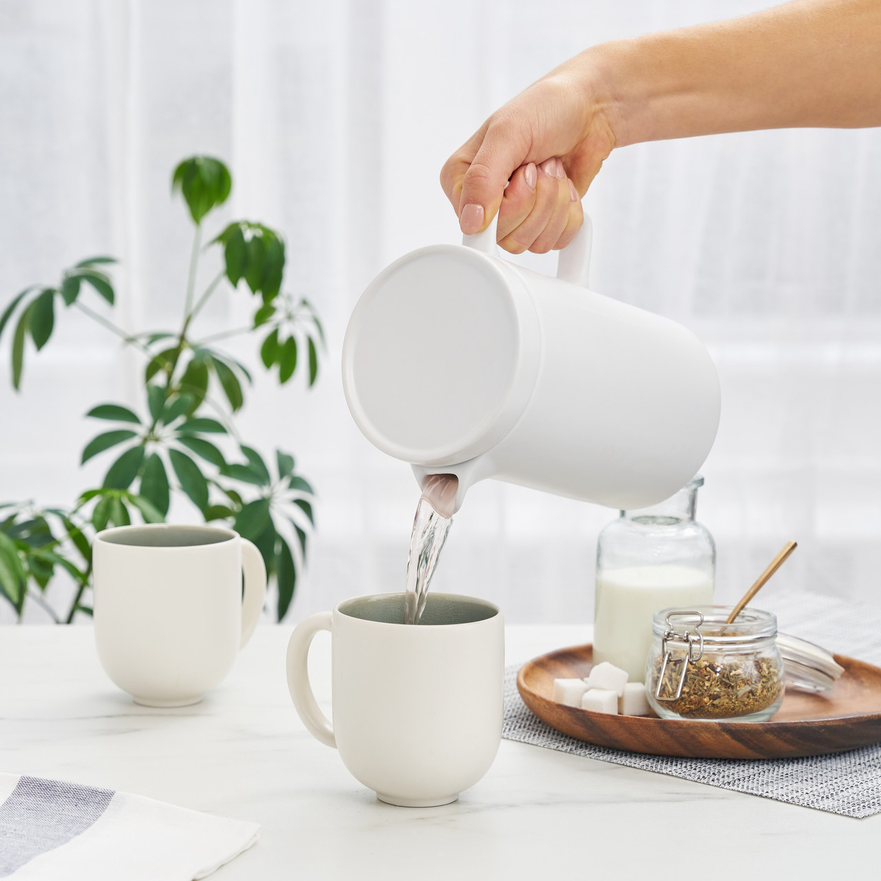 Jona Matte Finish Teapot in White by Pinky Up