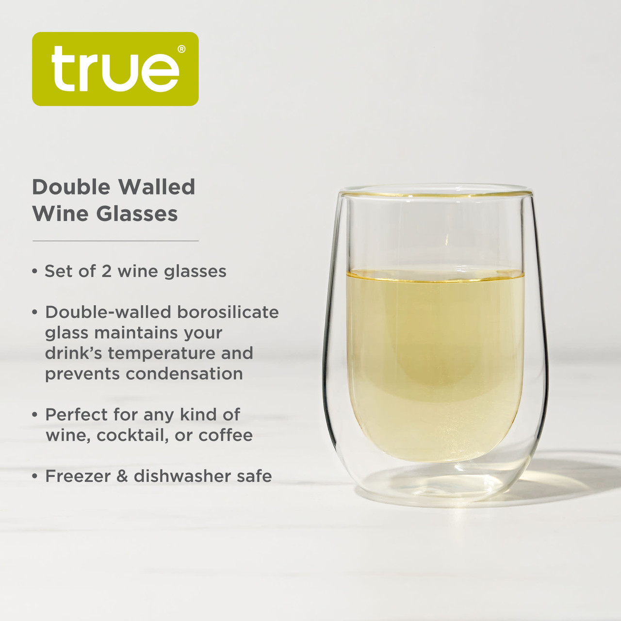 Double Walled Wine Glasses by True