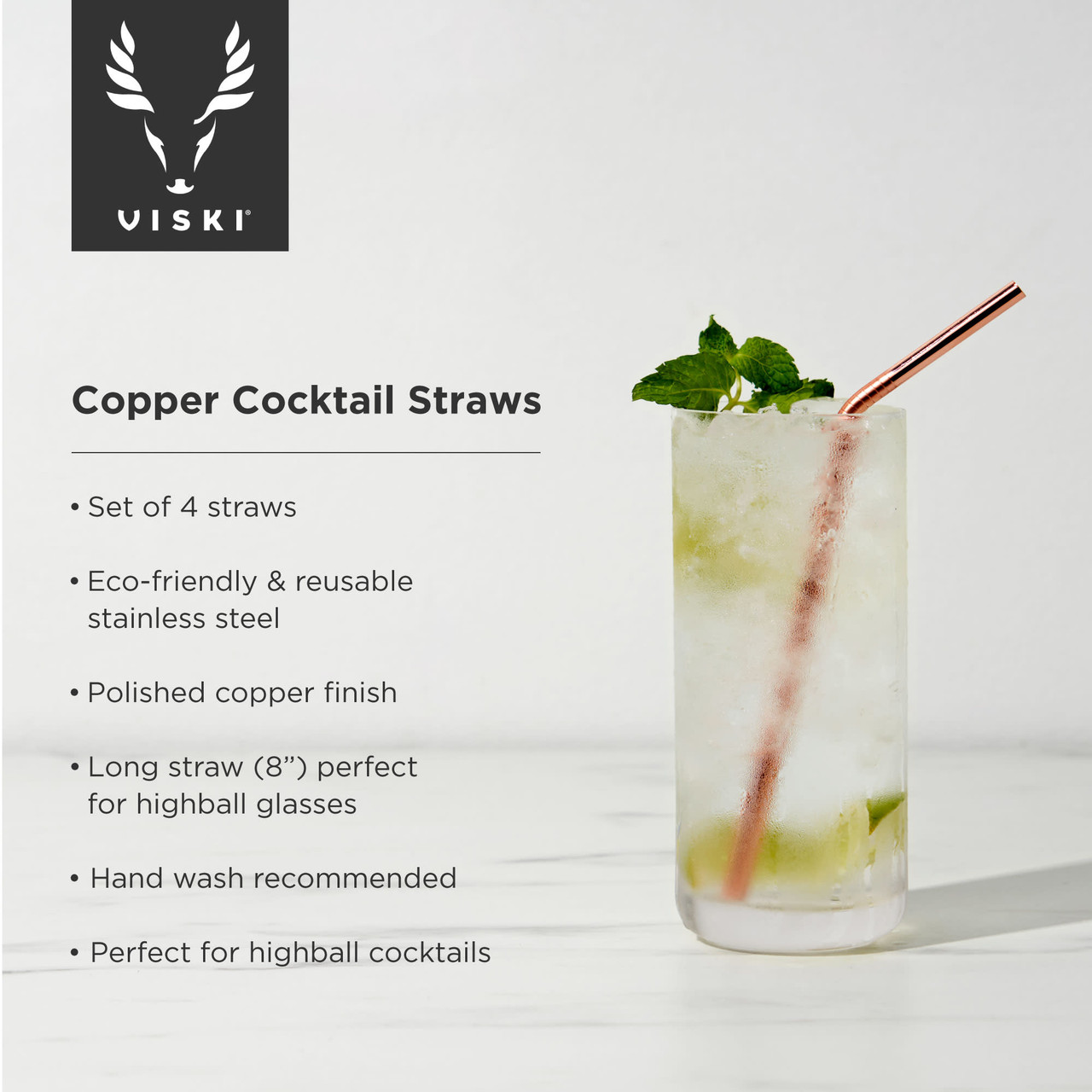 Copper Cocktail Straws by Viski®