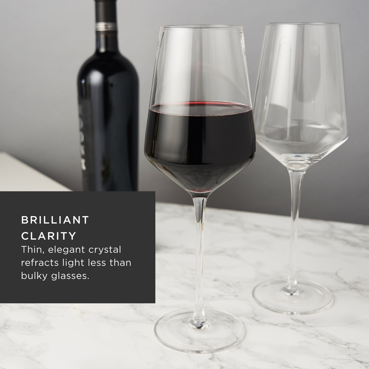 Angled Crystal Bordeaux Glasses (Set of 6) by Viski