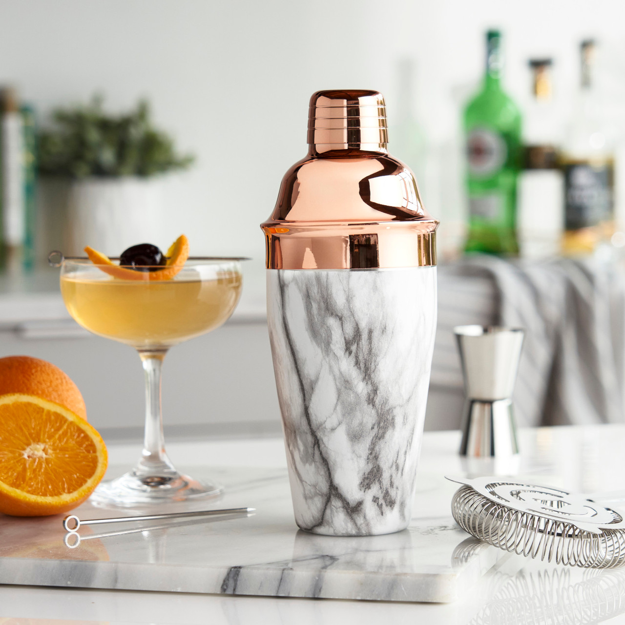 Copper and Marble Cocktail Shaker