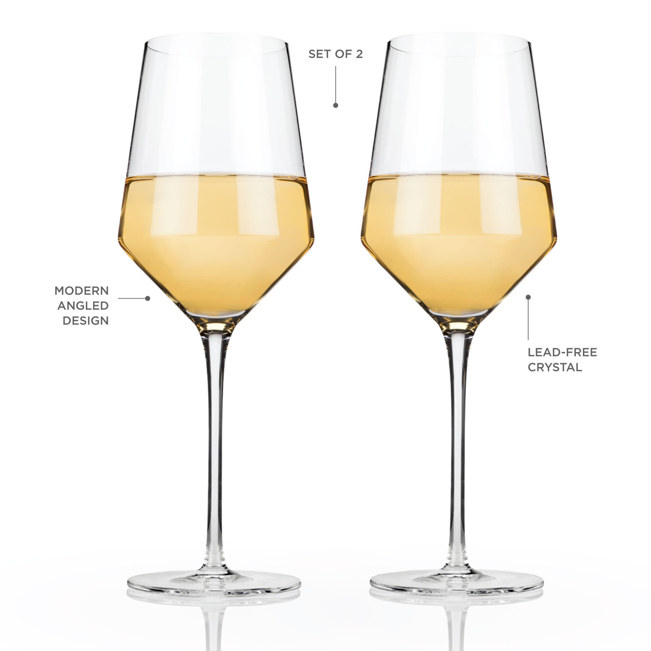 Angled Crystal Chardonnay Glasses by Viski®