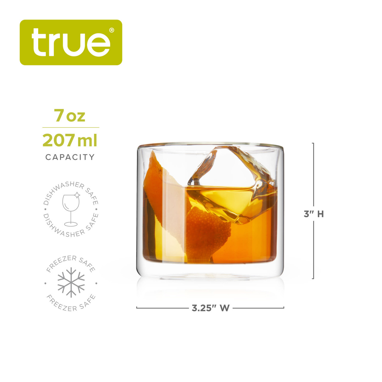 Double Walled Old Fashioned Glasses by True