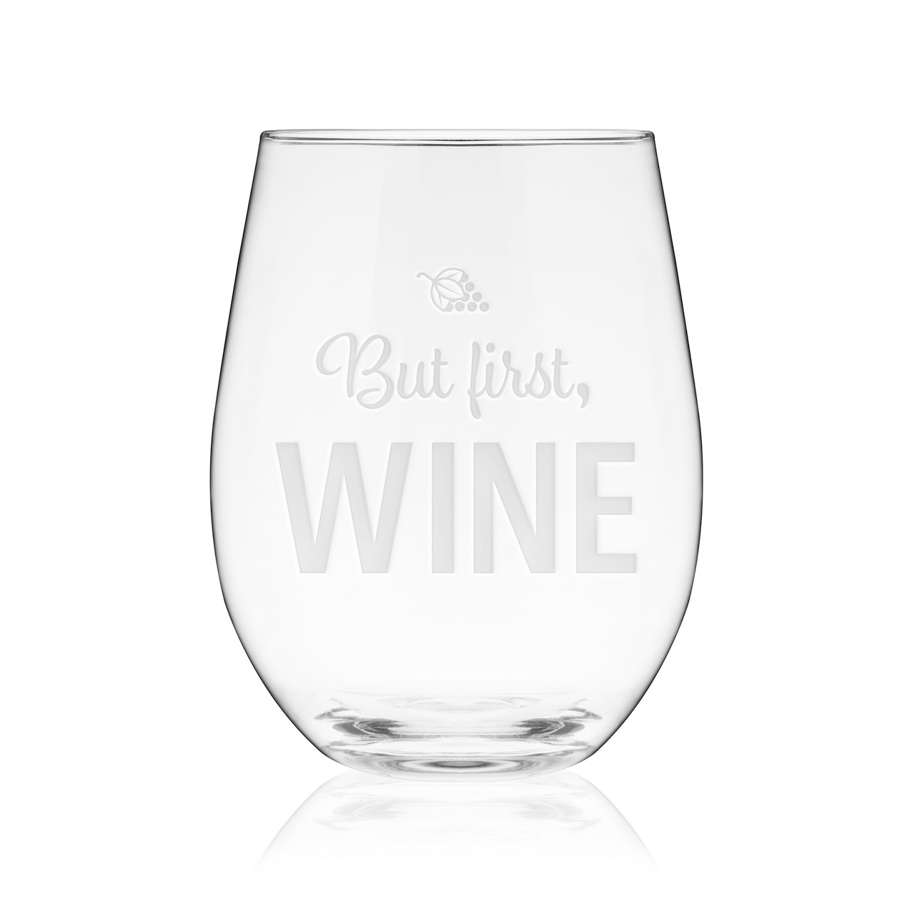 But First Wine Stemless Wine Glass