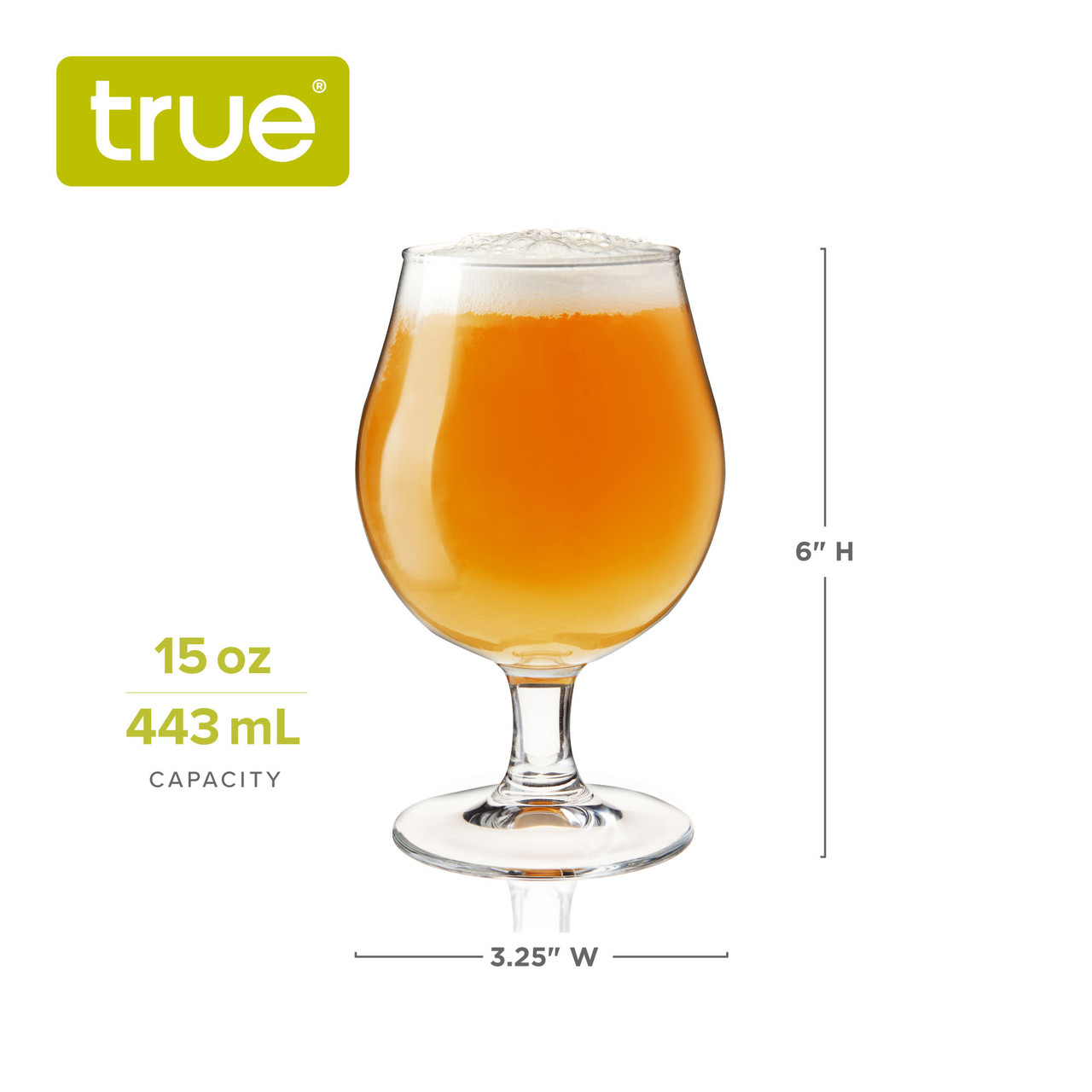 Beer Tulip Glasses, Set of 4 by True