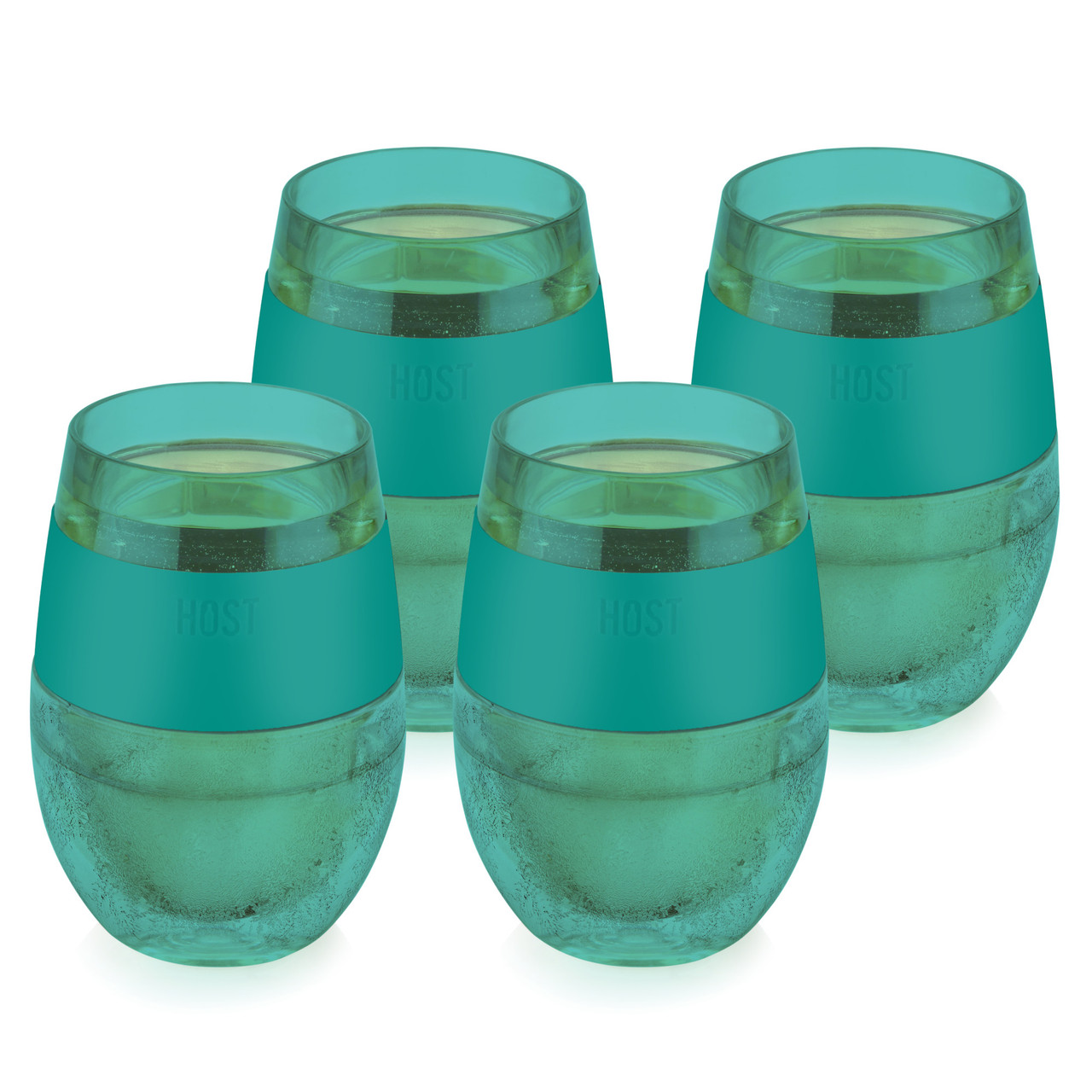 Wine FREEZE Cooling Cup in Translucent Green Set of 4 by HO