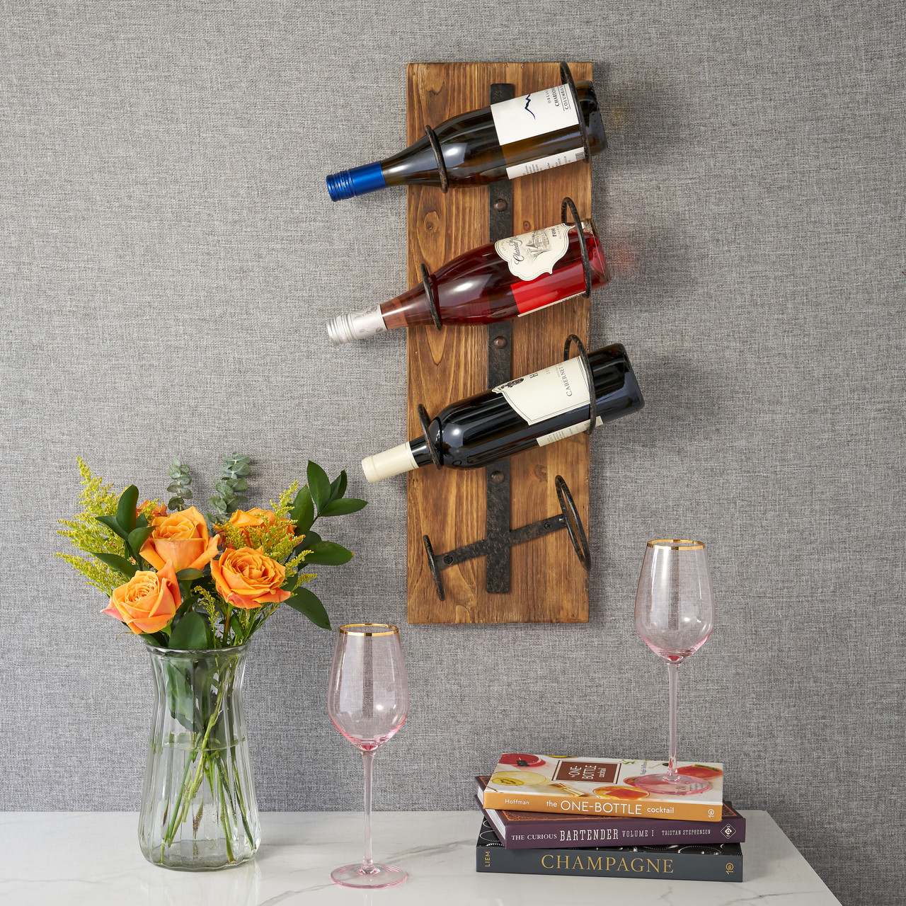 Metal and Wood Wine Rack by Twine®