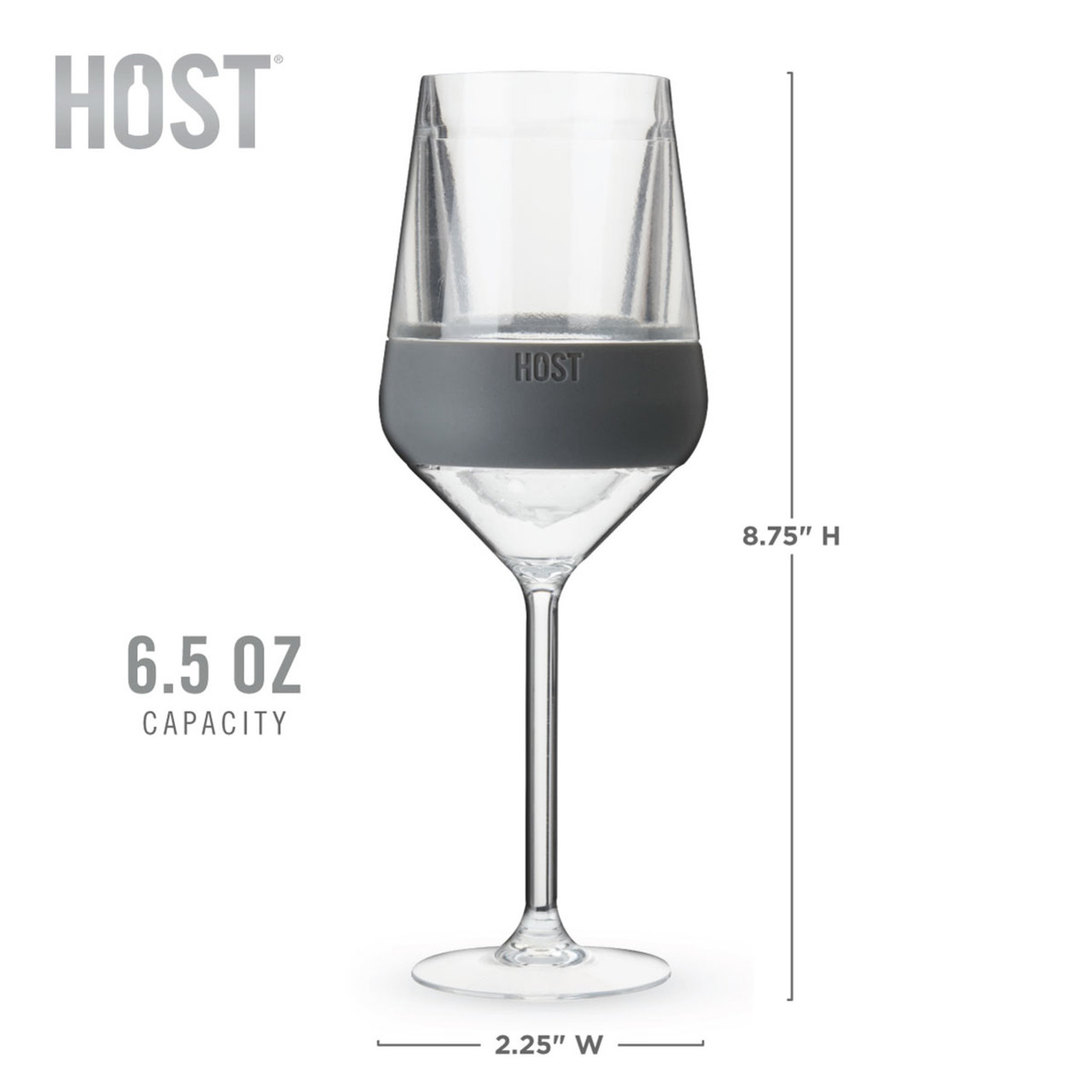 Wine FREEZE Stemmed in Gray (set of 2)  by HOST®