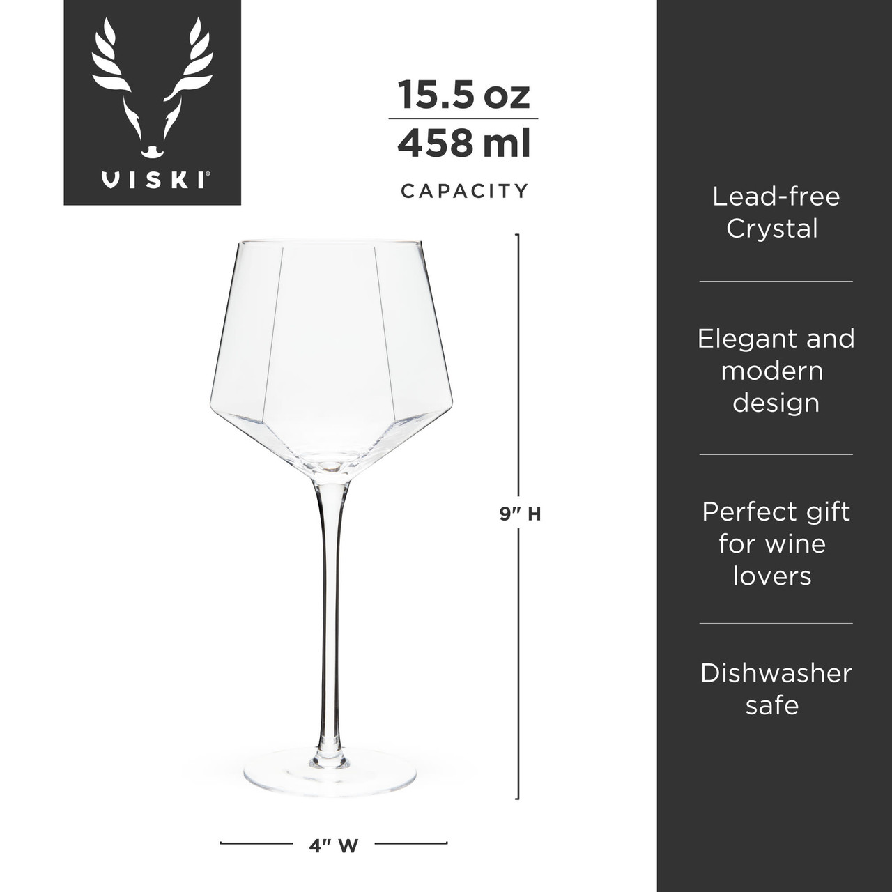 Seneca Wine Glass by Viski