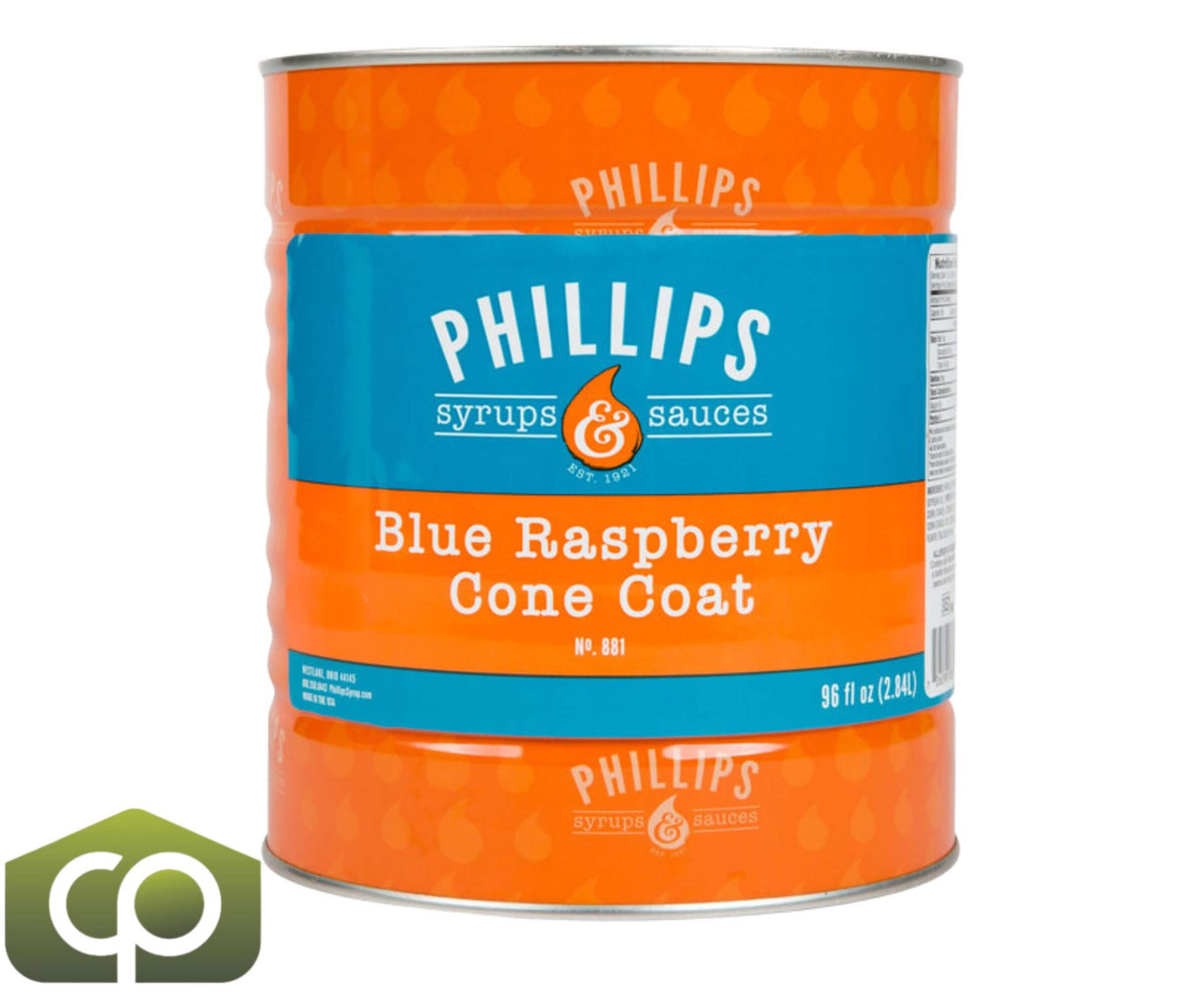 Phillips Blue Raspberry Ice Cream Shell Coating - 7 lbs. (3.18 kg) - #10 Can-Chicken Pieces