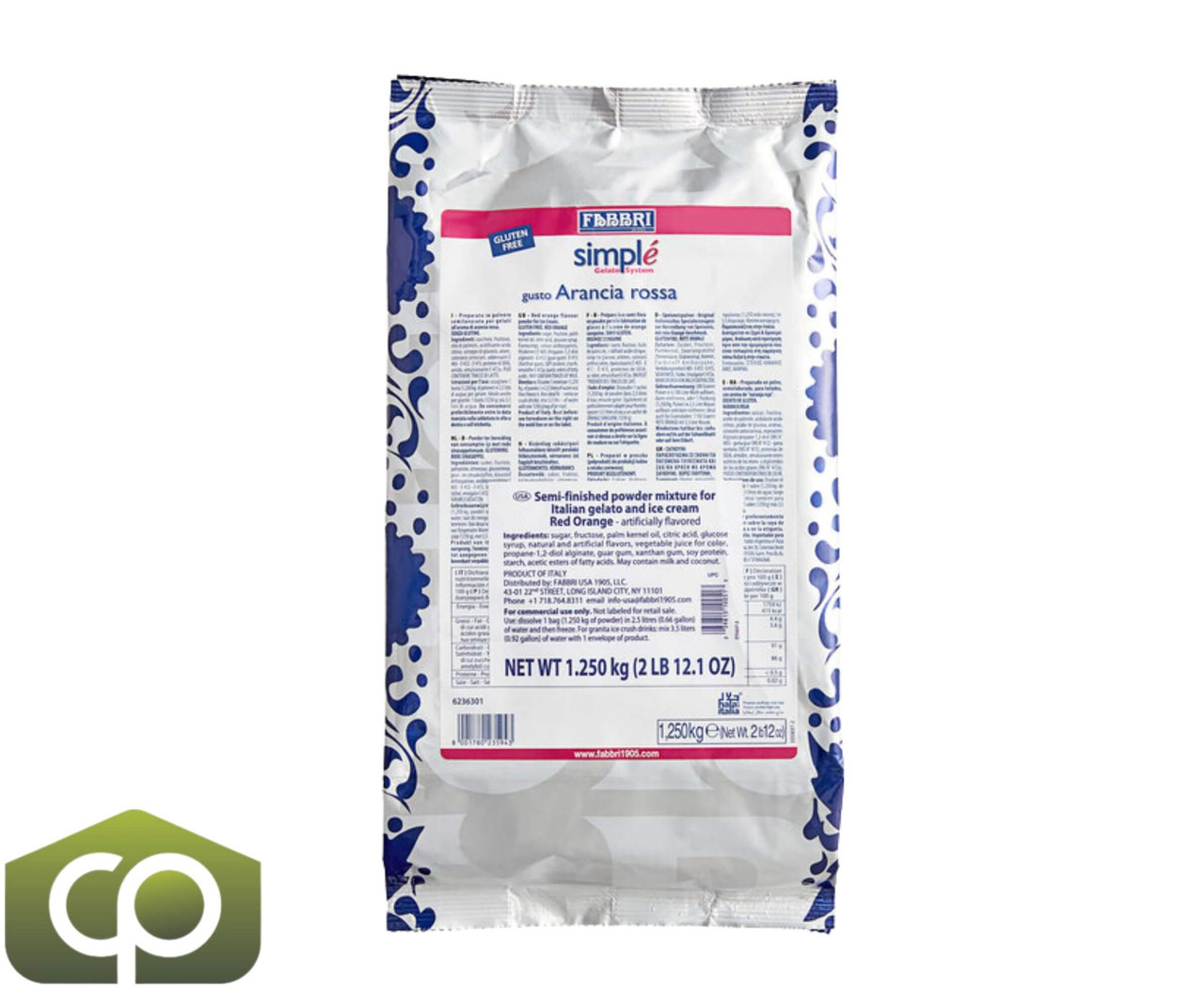 Fabbri 1.25 kg (2.75 lbs) Blood Orange Simple One-Step Soft Serve Dessert Mix-Chicken Pieces